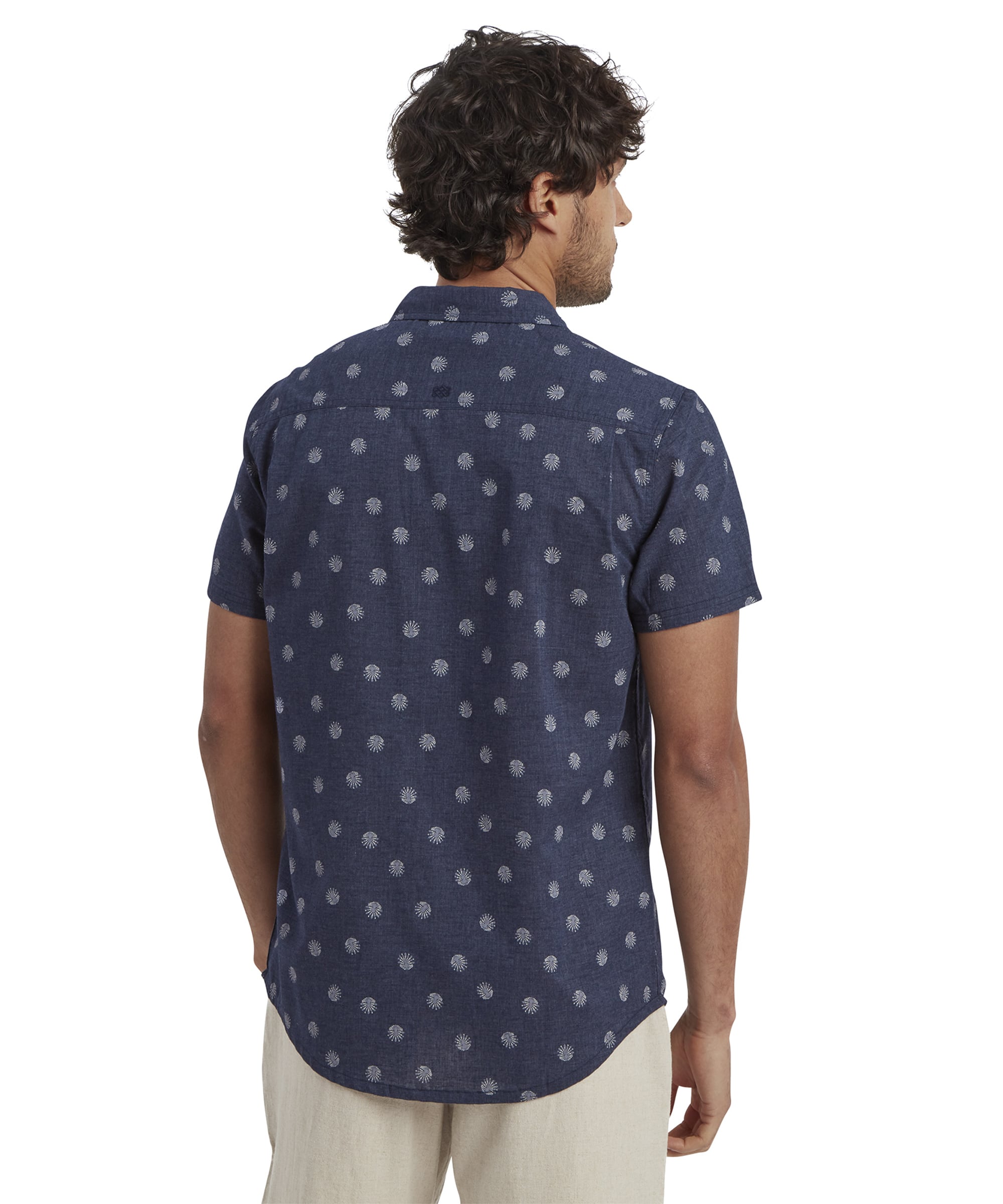 Newar Peacock Short Sleeve Shirt - Rathee Blue