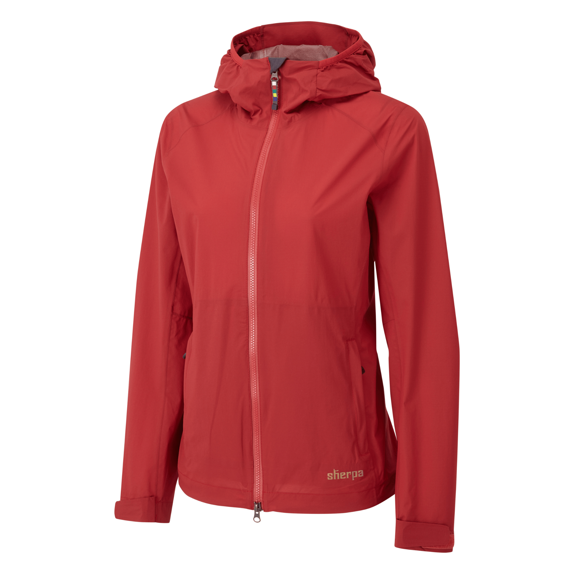 Sherpa Adventure Gear Asaar 2.5-Layer Jacket in Red from the side angle