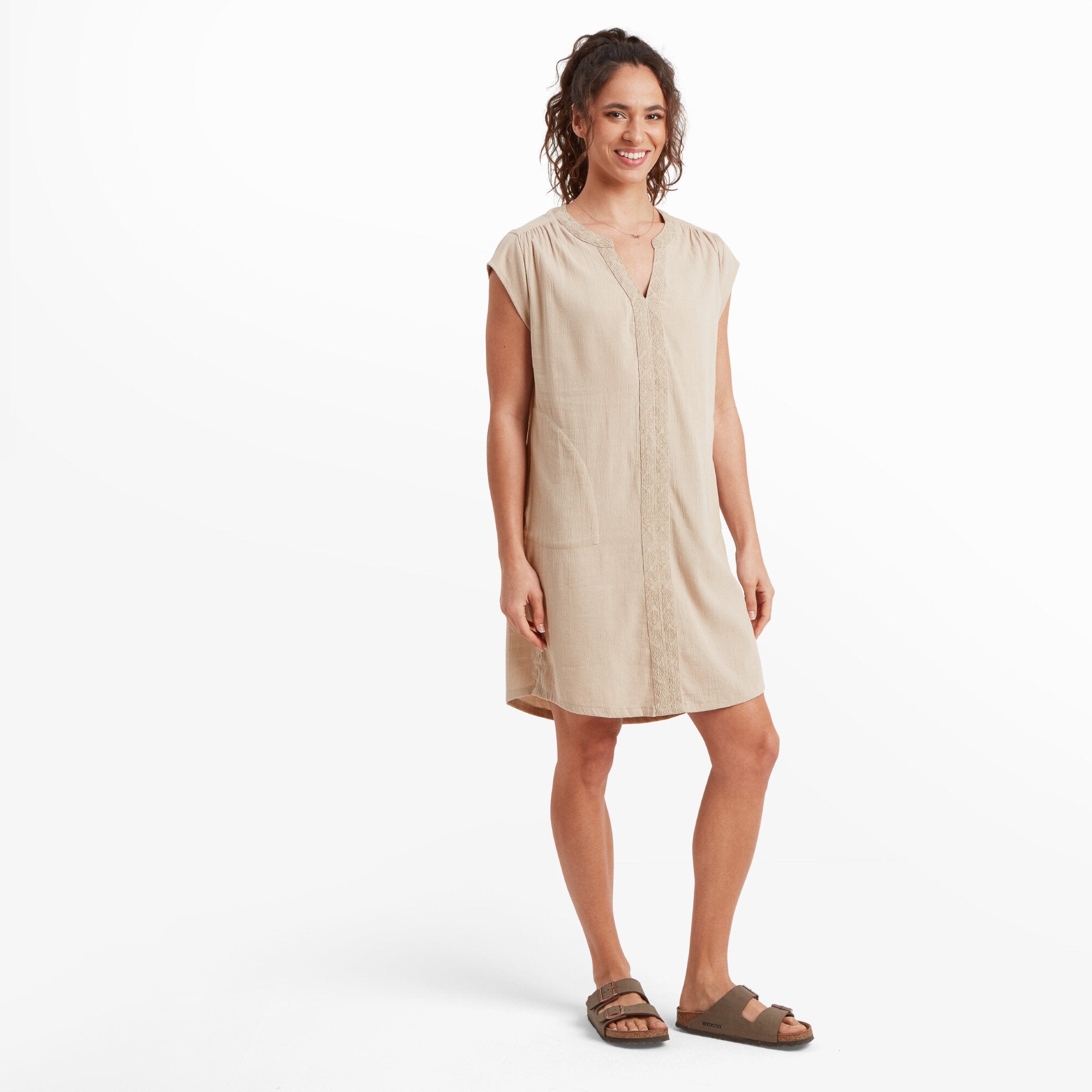 Hara Cap Sleeve Dress - Goa Sand