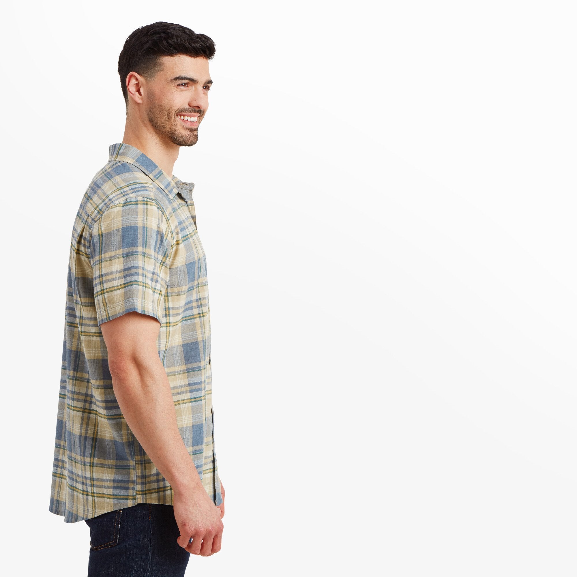 Hosh Plaid Short Sleeve Shirt - Bardiya Sand