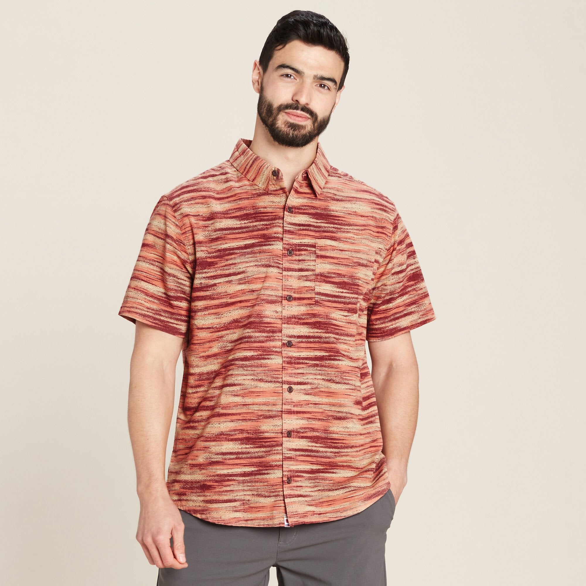 Khamsu Short Sleeve Shirt - Desert Sand Space Dye