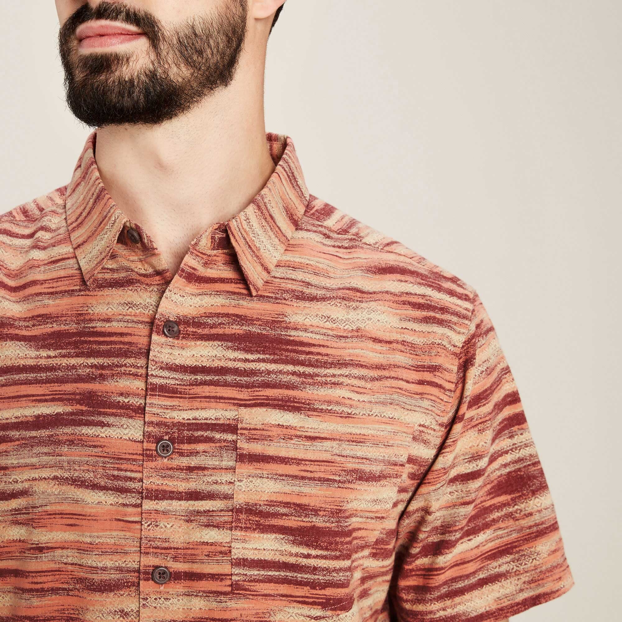 Khamsu Short Sleeve Shirt - Desert Sand Space Dye