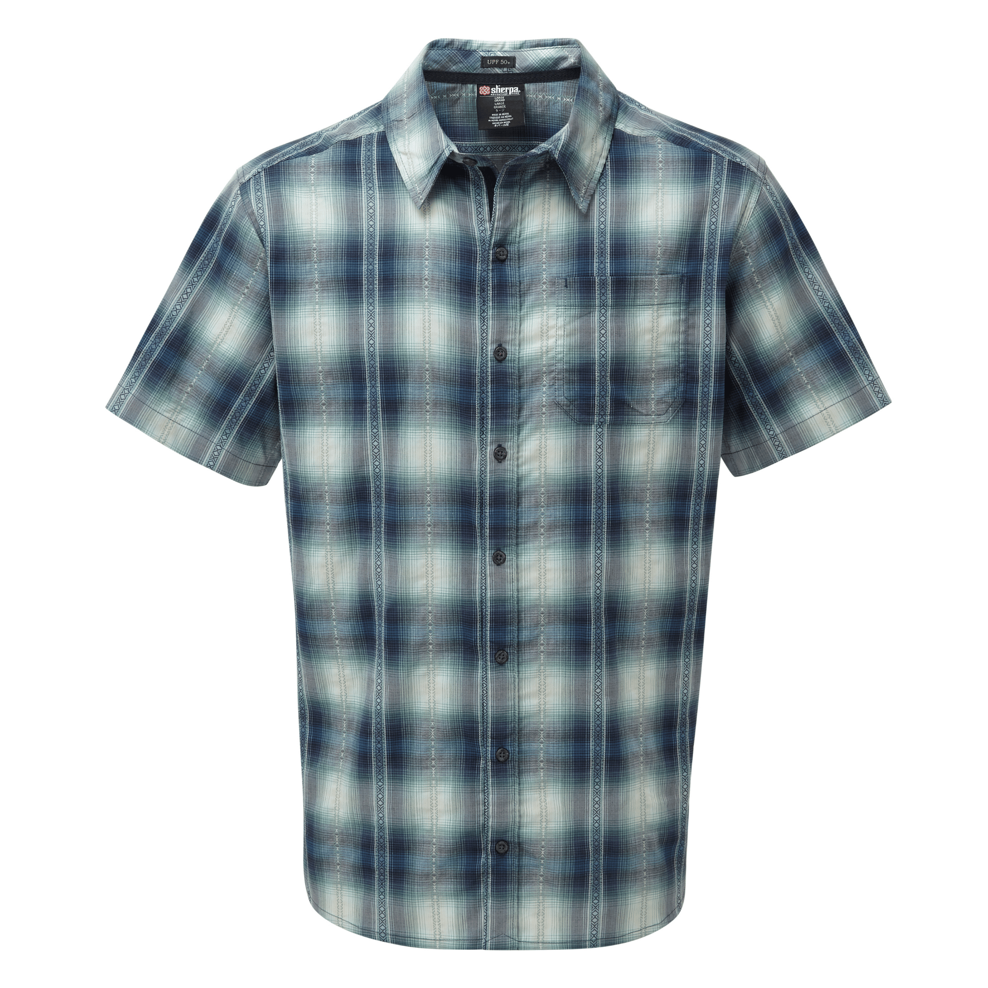 Sherpa Adventure Gear Manang Short Sleeve Shirt in Blue