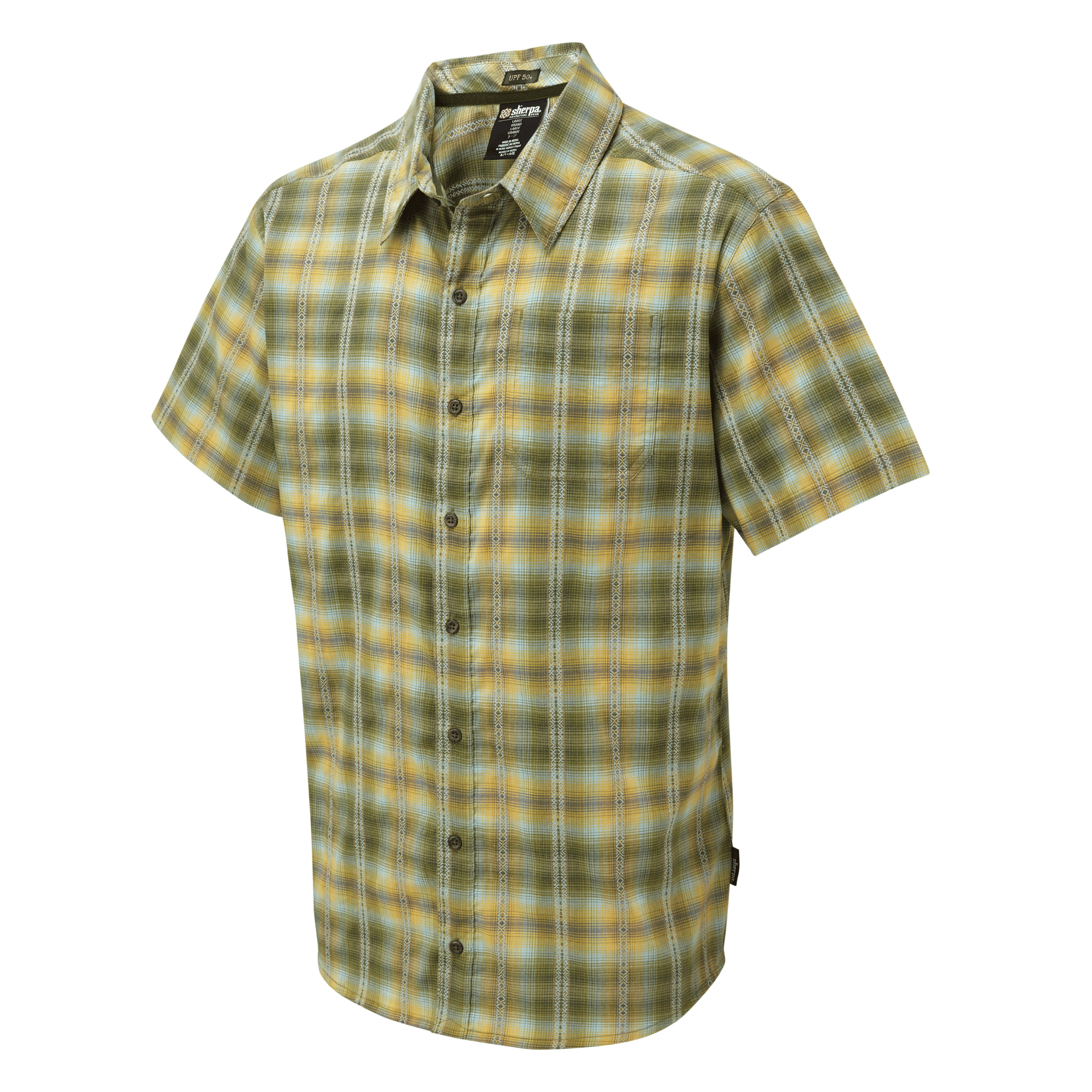 Sherpa Adventure Gear Manang Short Sleeve Shirt in Green from the side