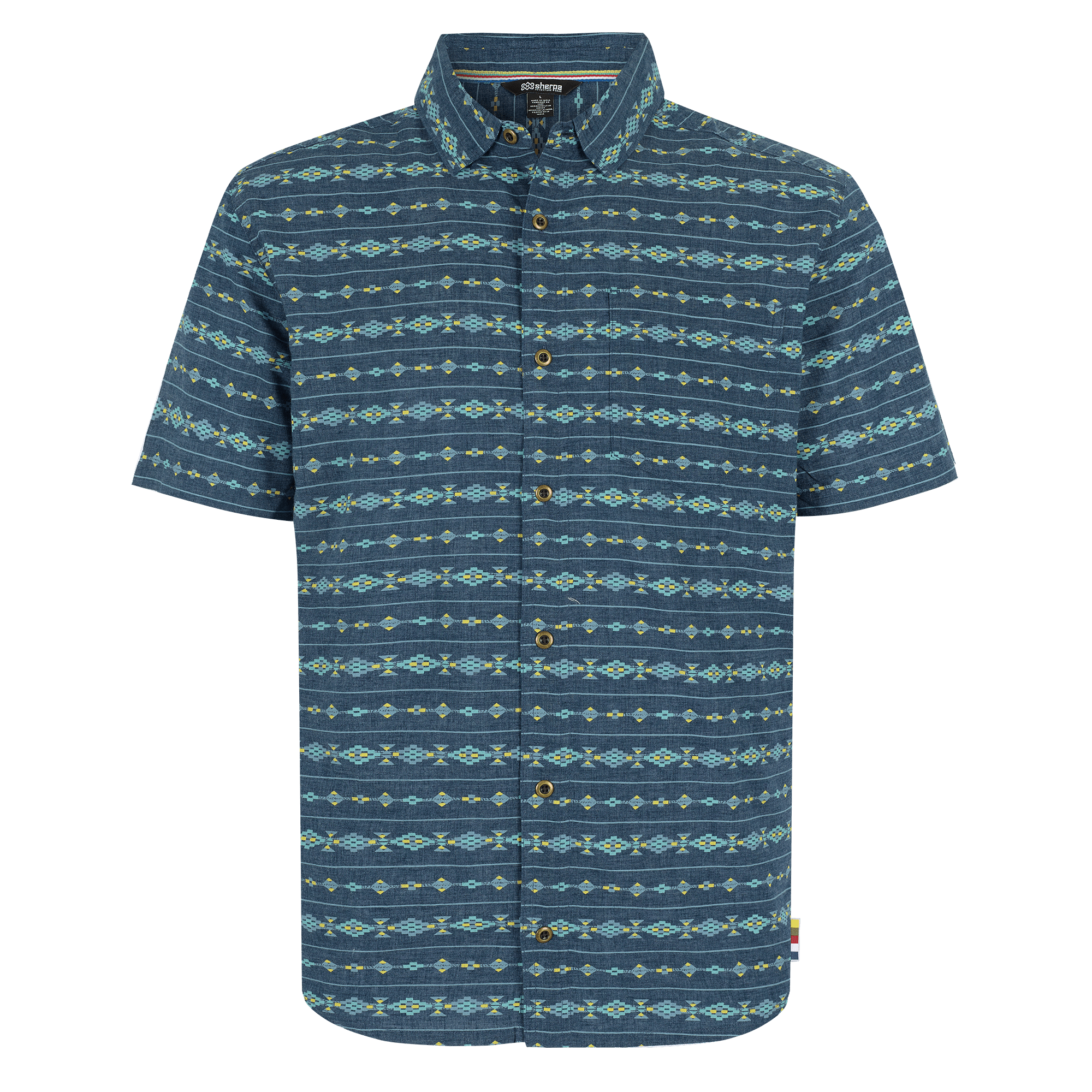 Bagmati Stripe Short Sleeve Shirt - Neelo Blue