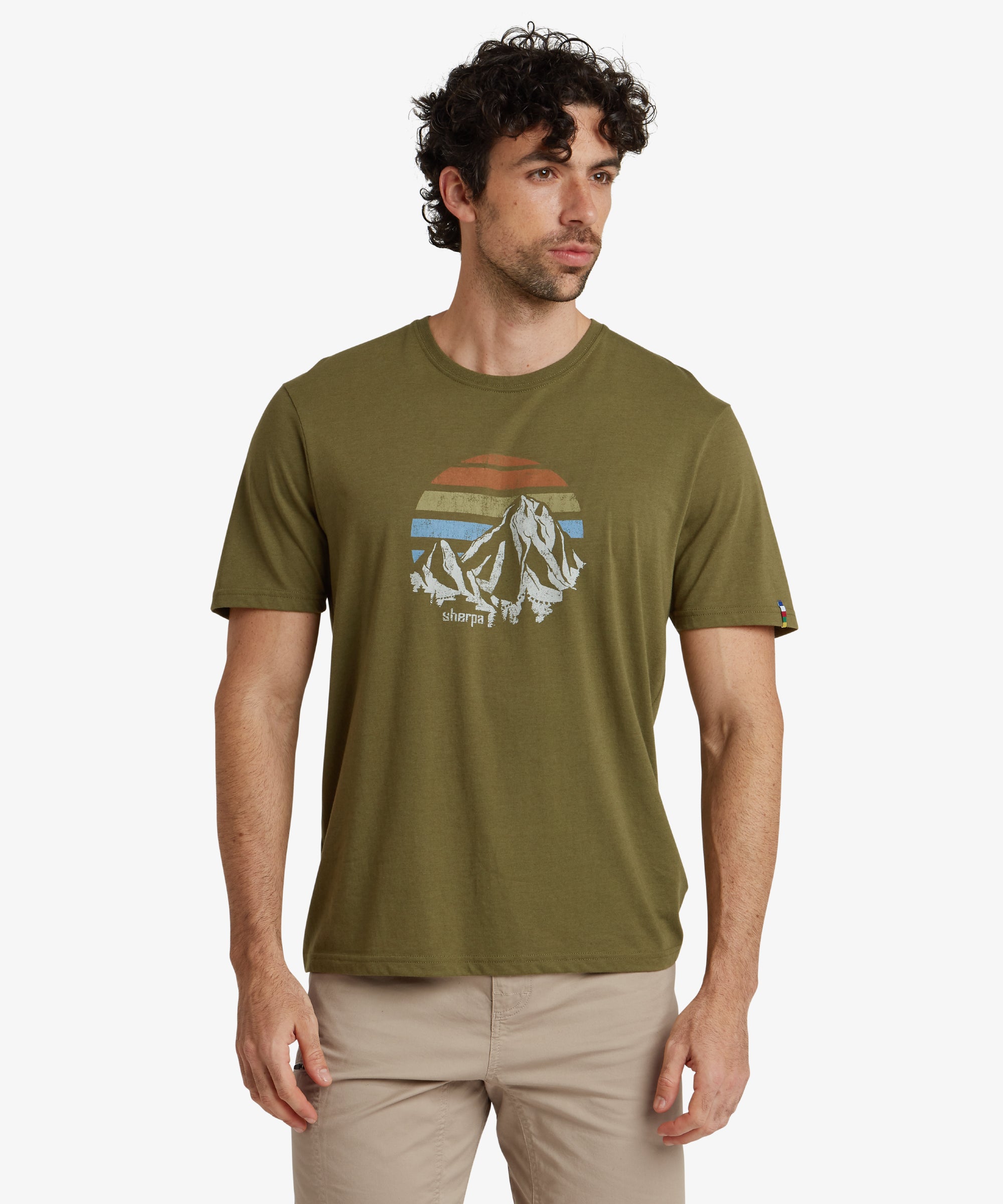 Bali Retro Sunset T-Shirt - Moss