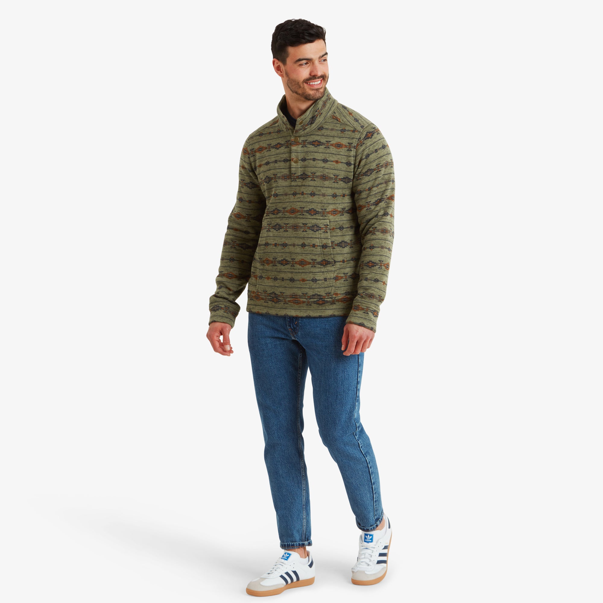 Bhutan Pullover - Evergreen Stripe