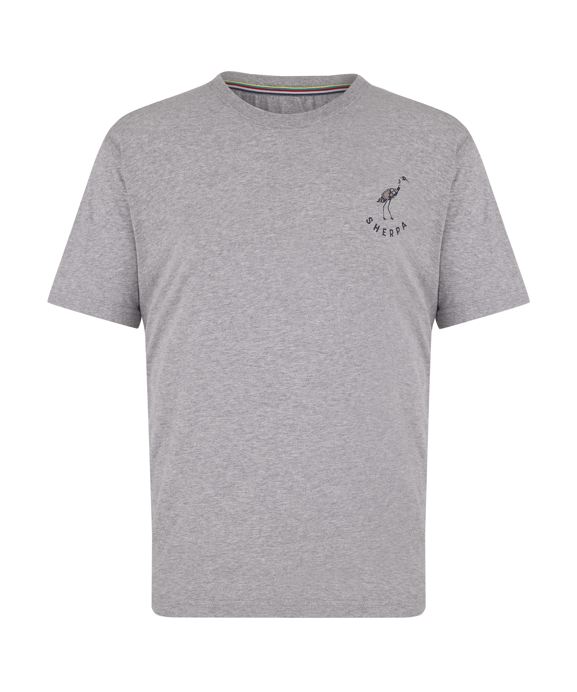 T-Shirt mit Kranich-Motiv - Grau meliert