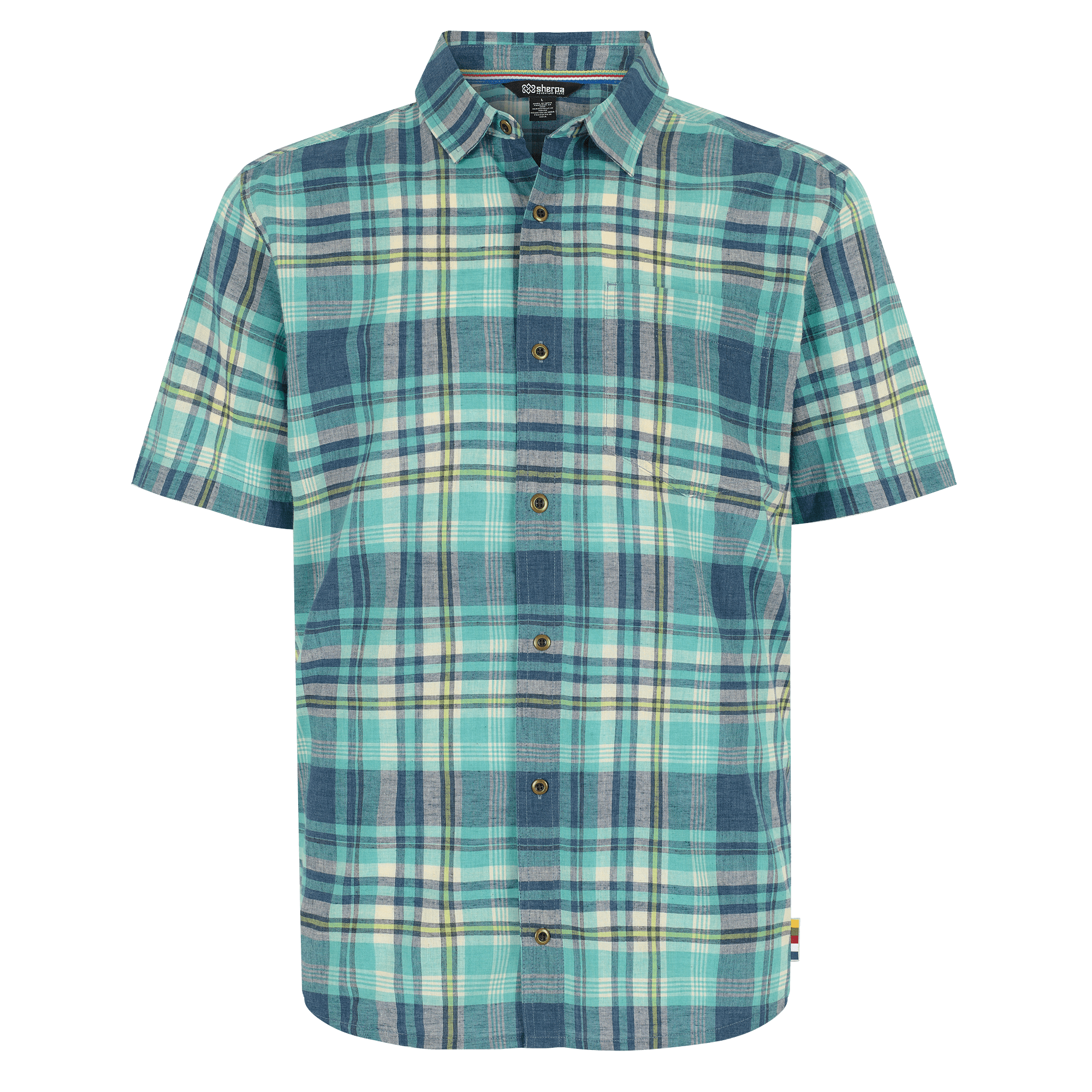 Sherpa Adventure Gear Hosh Plaid Short Sleeve Shirt in Blue