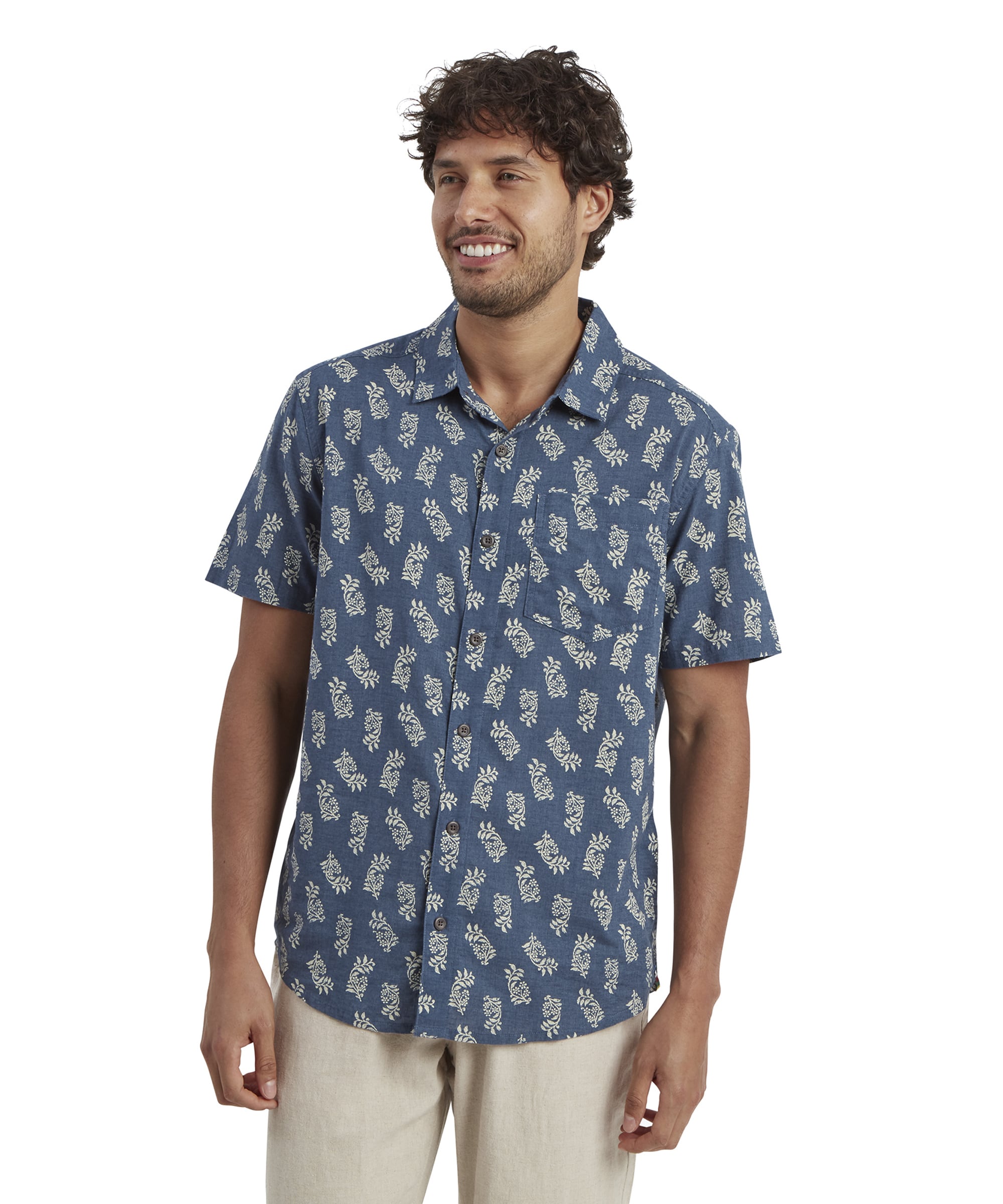 Indi Floral Short Sleeve Shirt - Rathee Blue