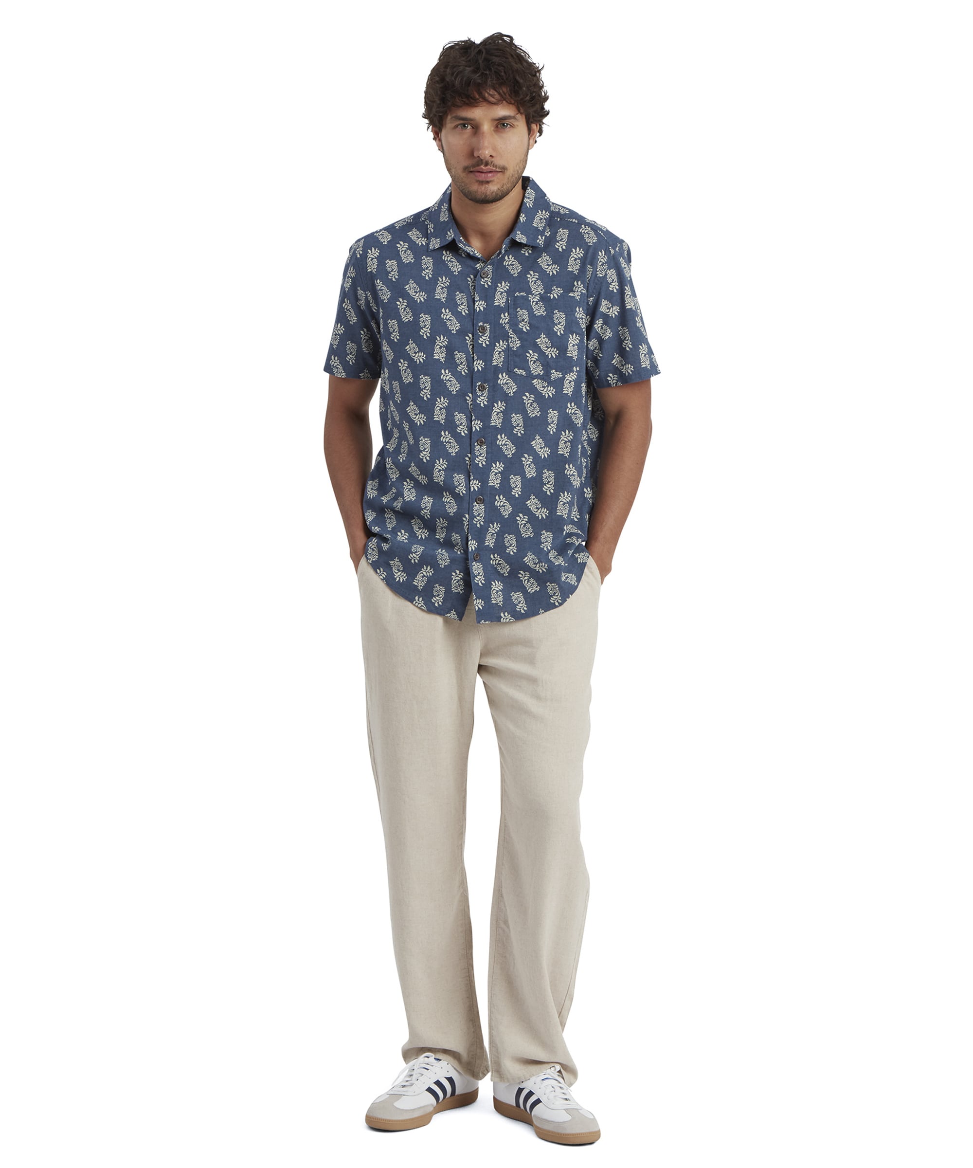 Indi Floral Short Sleeve Shirt - Rathee Blue