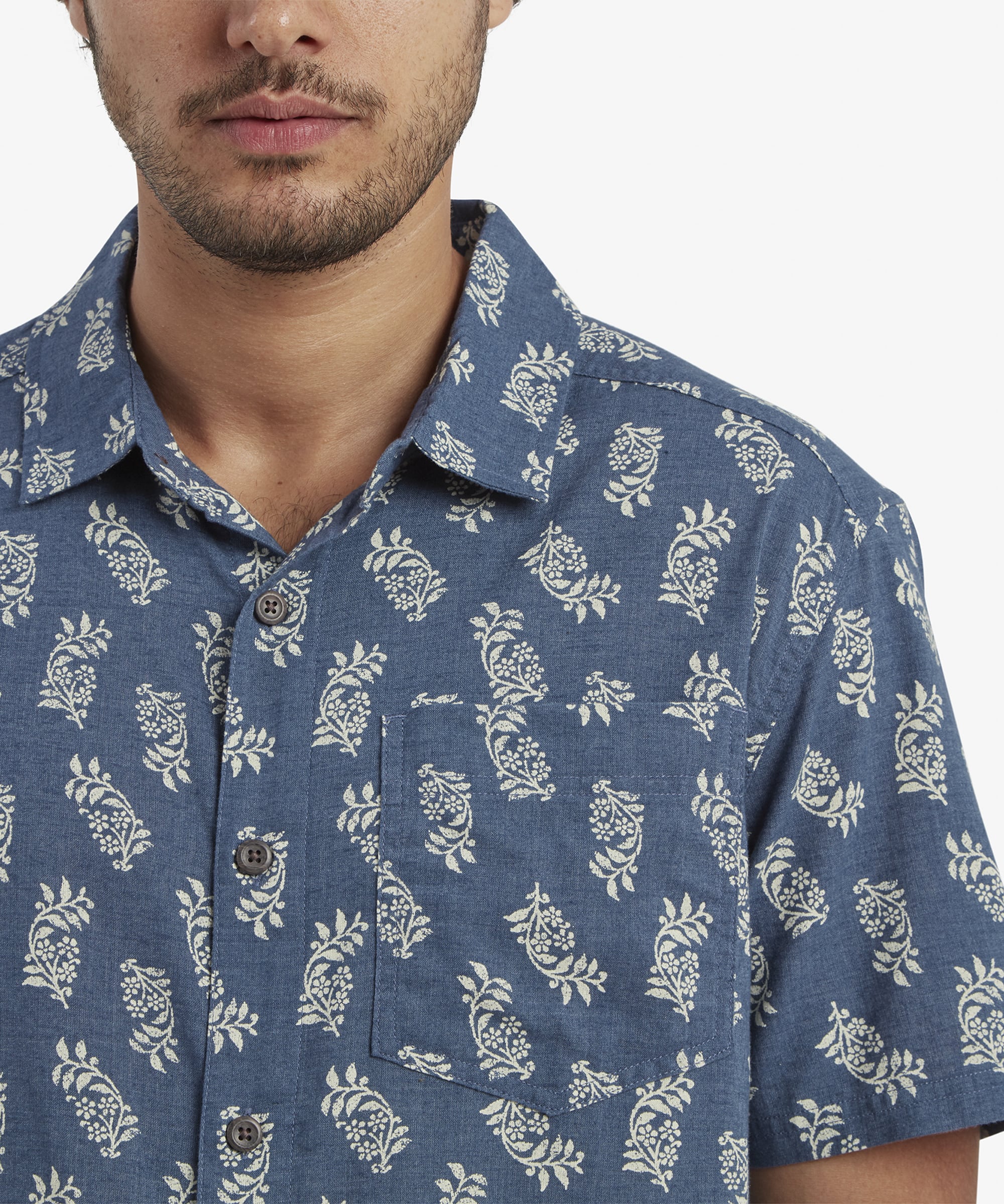 Indi Floral Short Sleeve Shirt - Rathee Blue