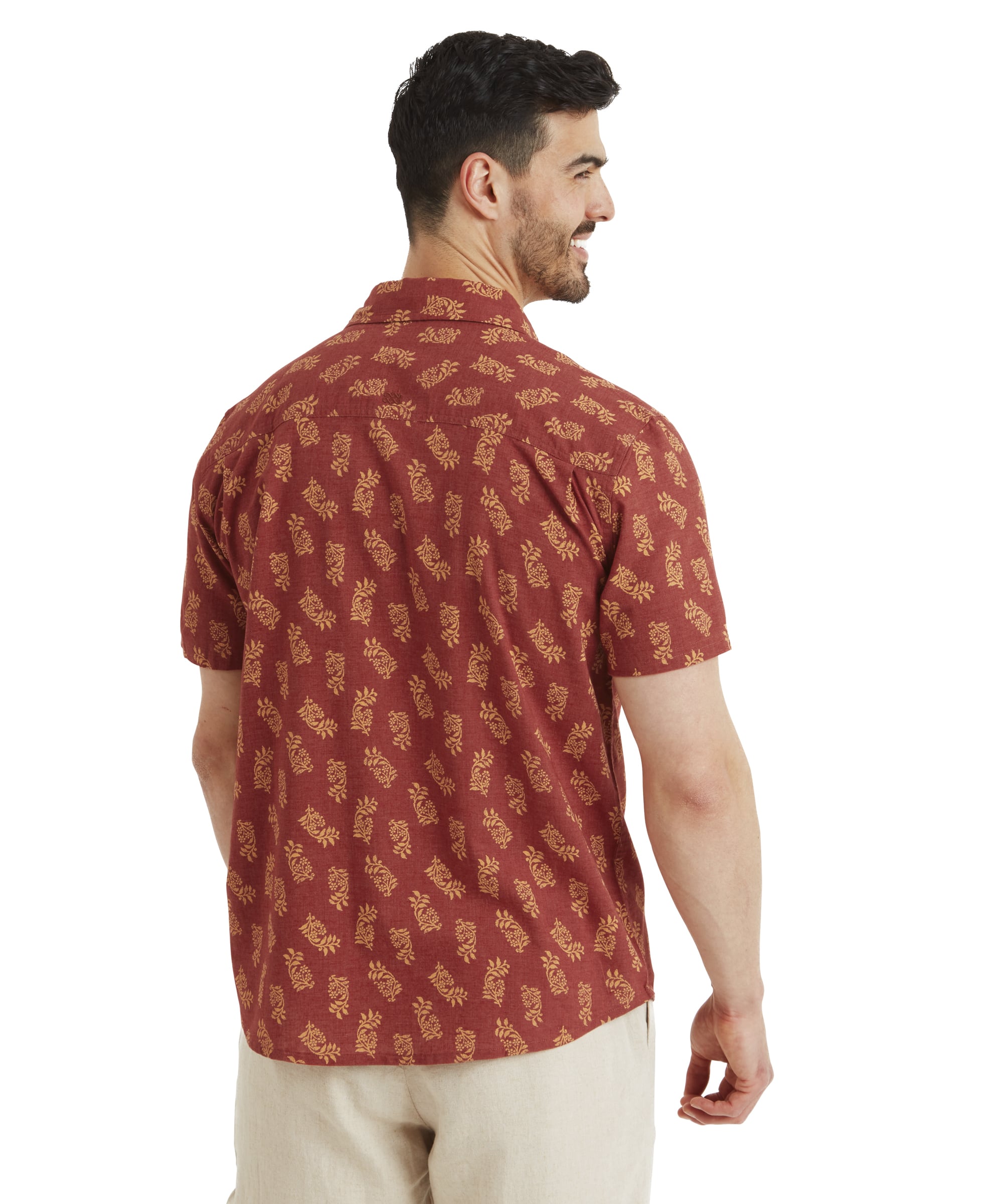 Indi Floral Short Sleeve Shirt - Clay Red