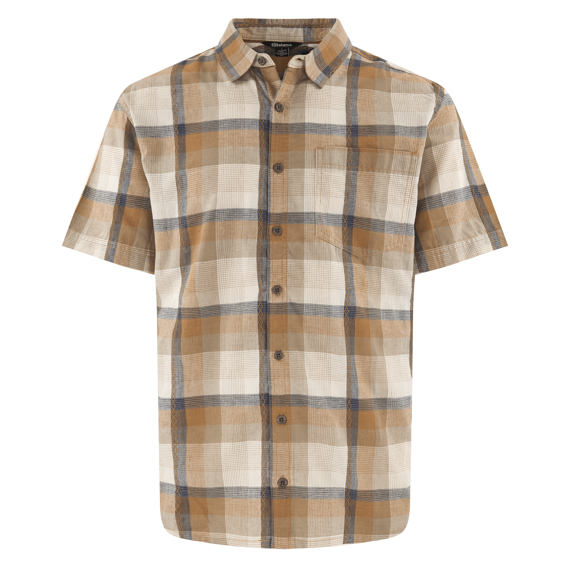 Kongde Short Sleeve Shirt - Caramel Plaid