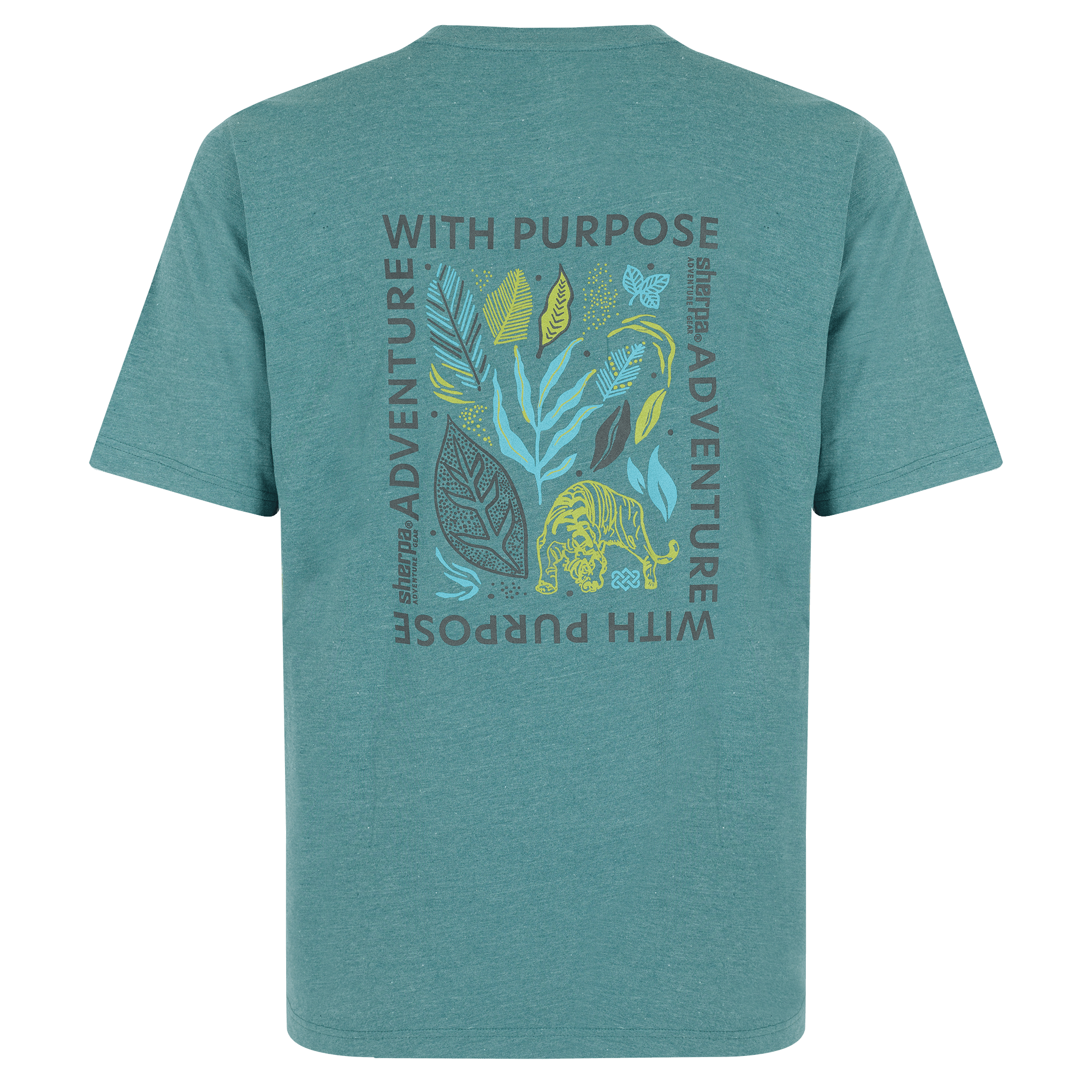 Sherpa Adventure Gear Purpose T-Shirt in Blue from the back