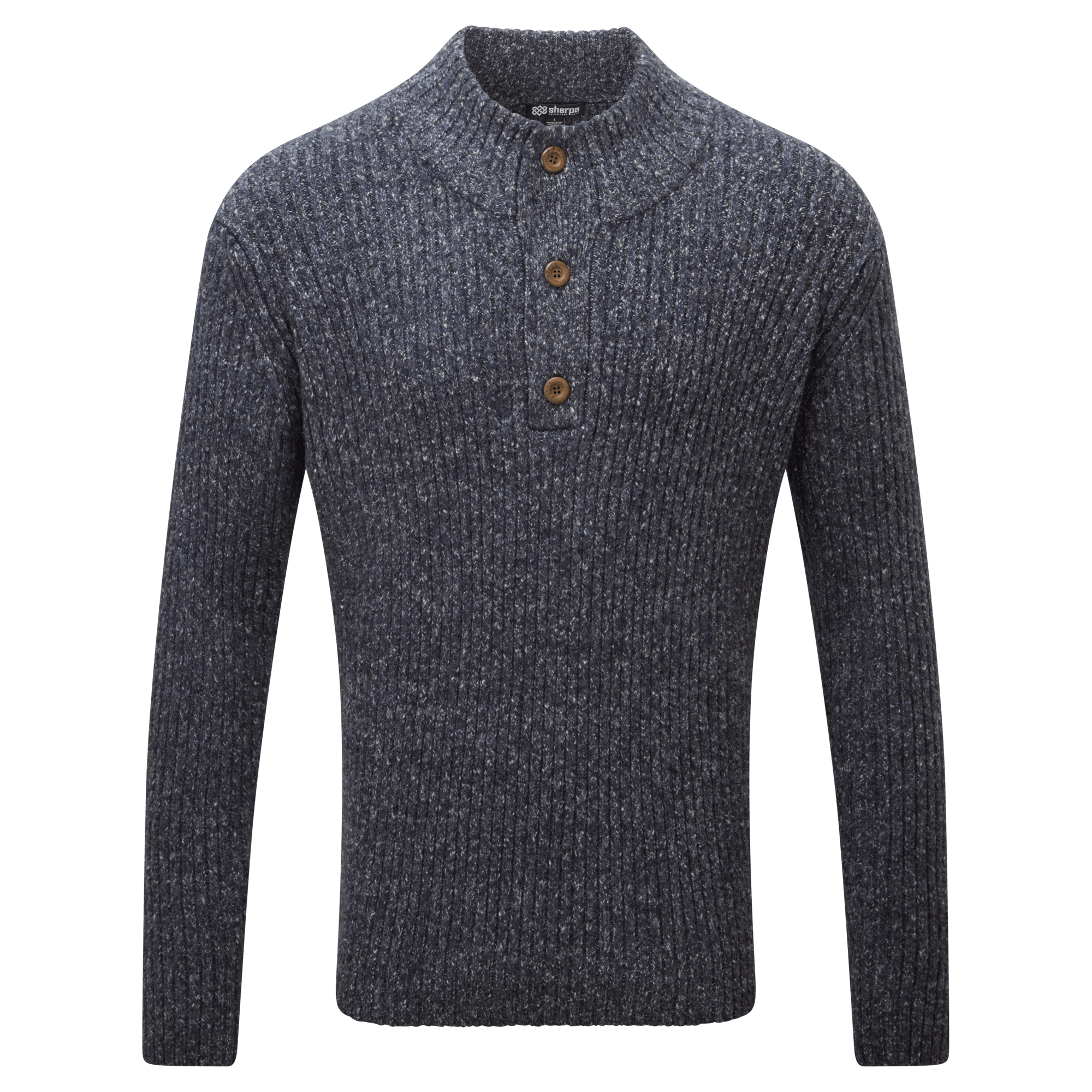 Rollkragenpullover mit Knopfleiste Ranga - Rathee Blau