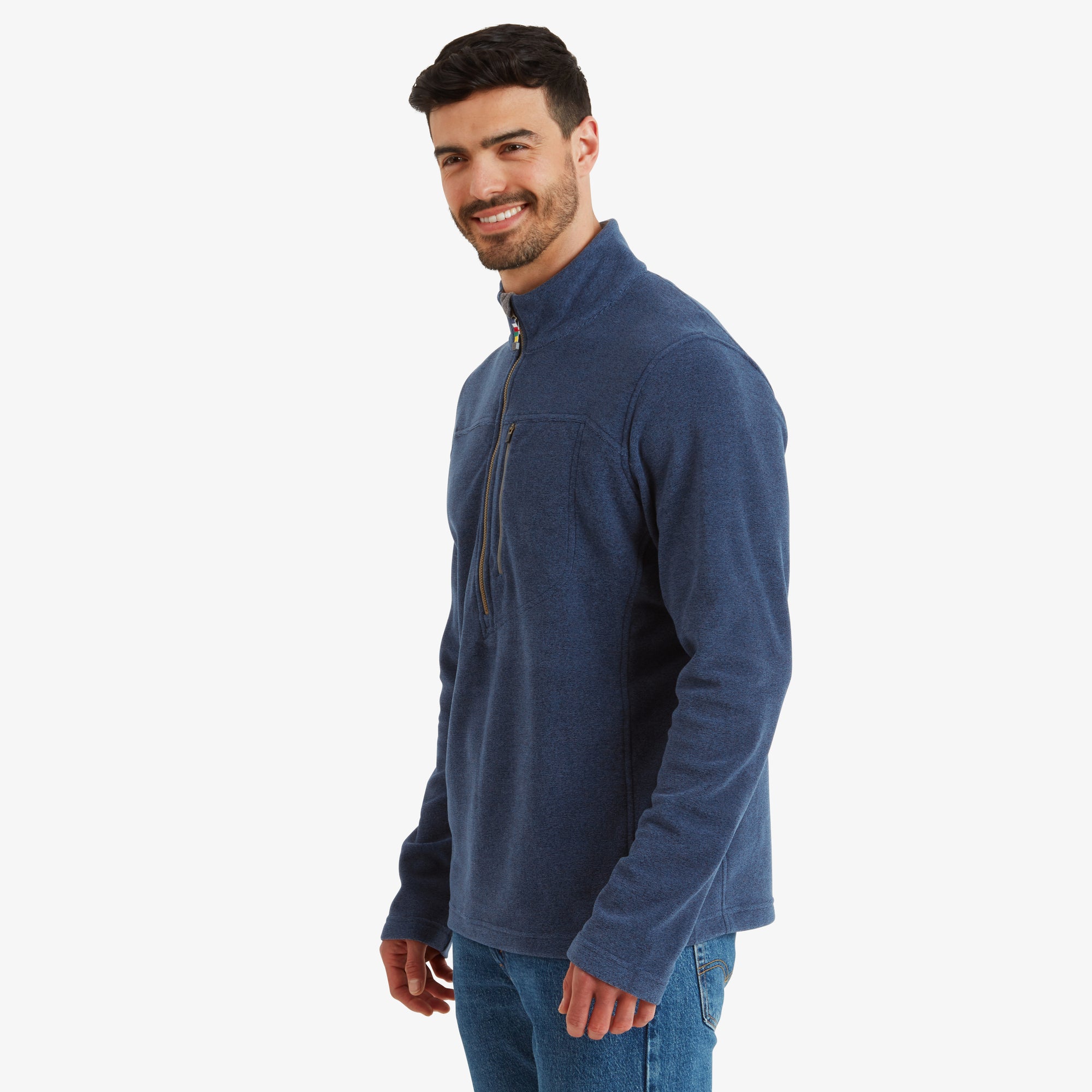 Rolpa Eco Quarter Zip - Rathee Blue