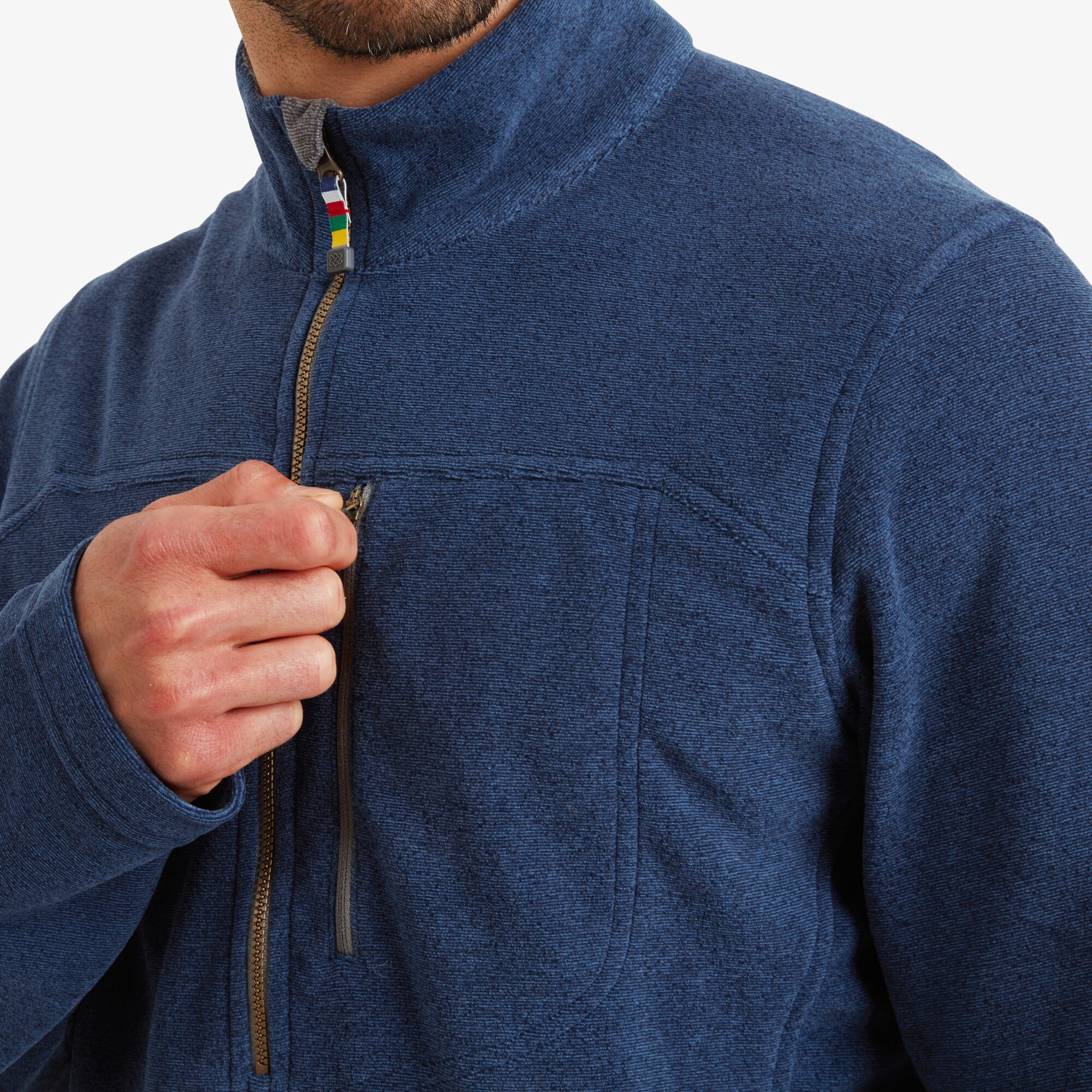 Rolpa Eco Quarter Zip - Rathee Blue