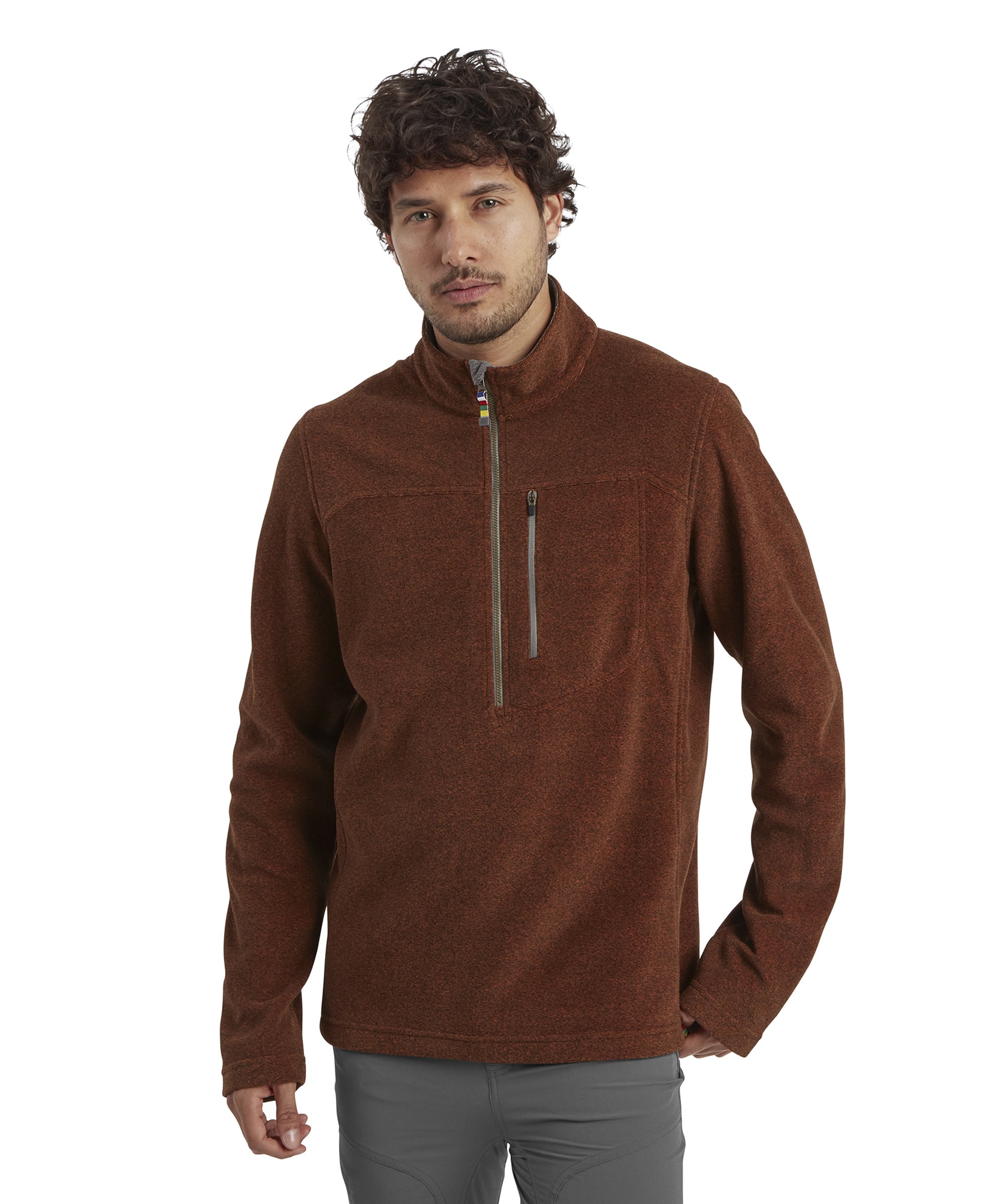 Rolpa Eco Quarter Zip - Dark Rust