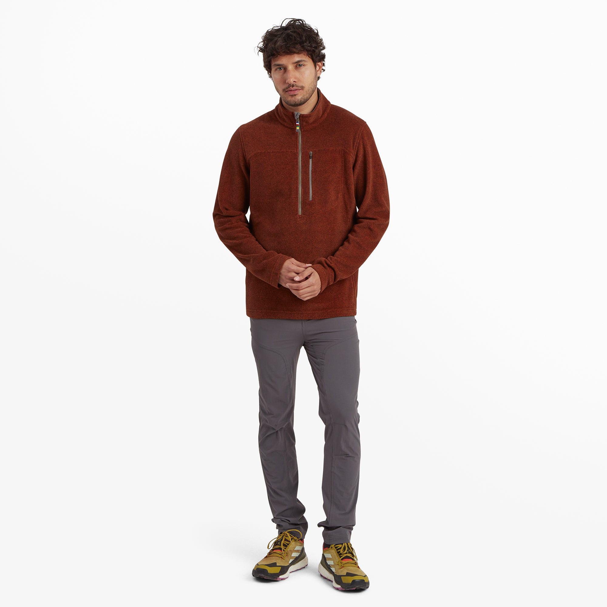 Rolpa Eco Quarter Zip - Dark Rust