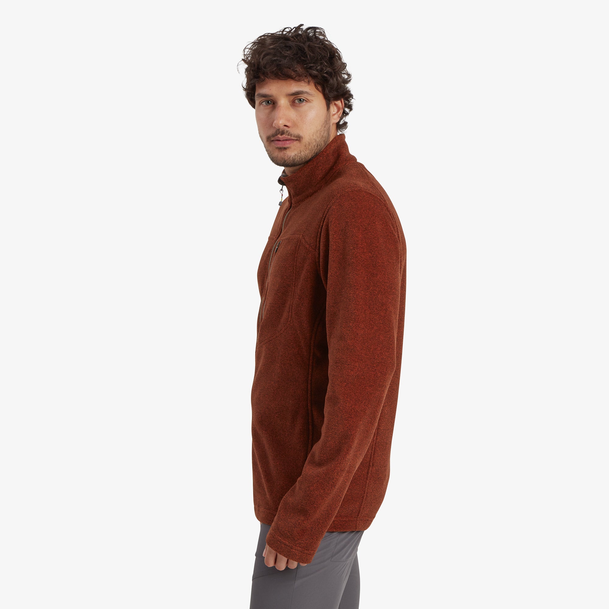 Rolpa Eco Quarter Zip - Dark Rust