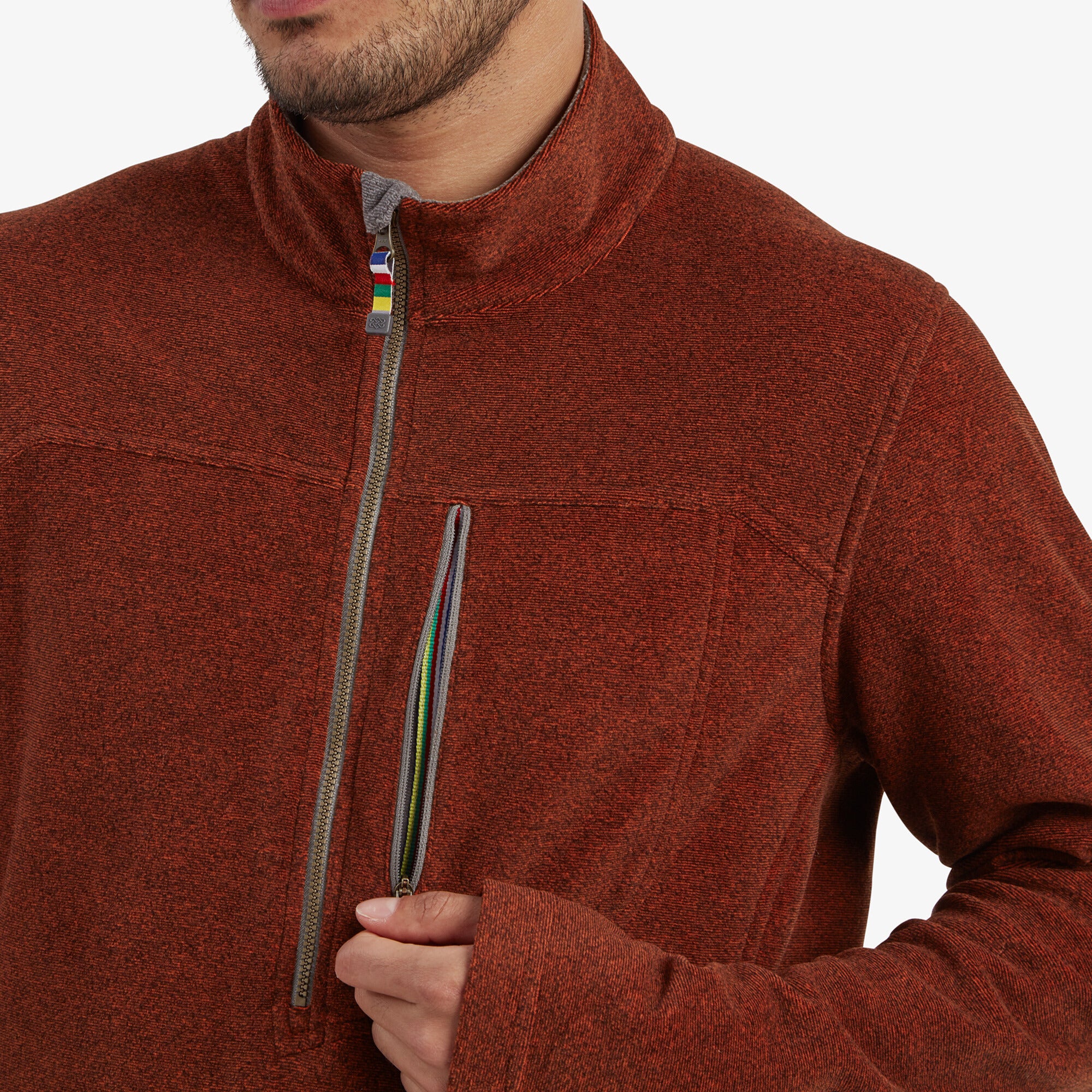 Rolpa Eco Quarter Zip - Dark Rust