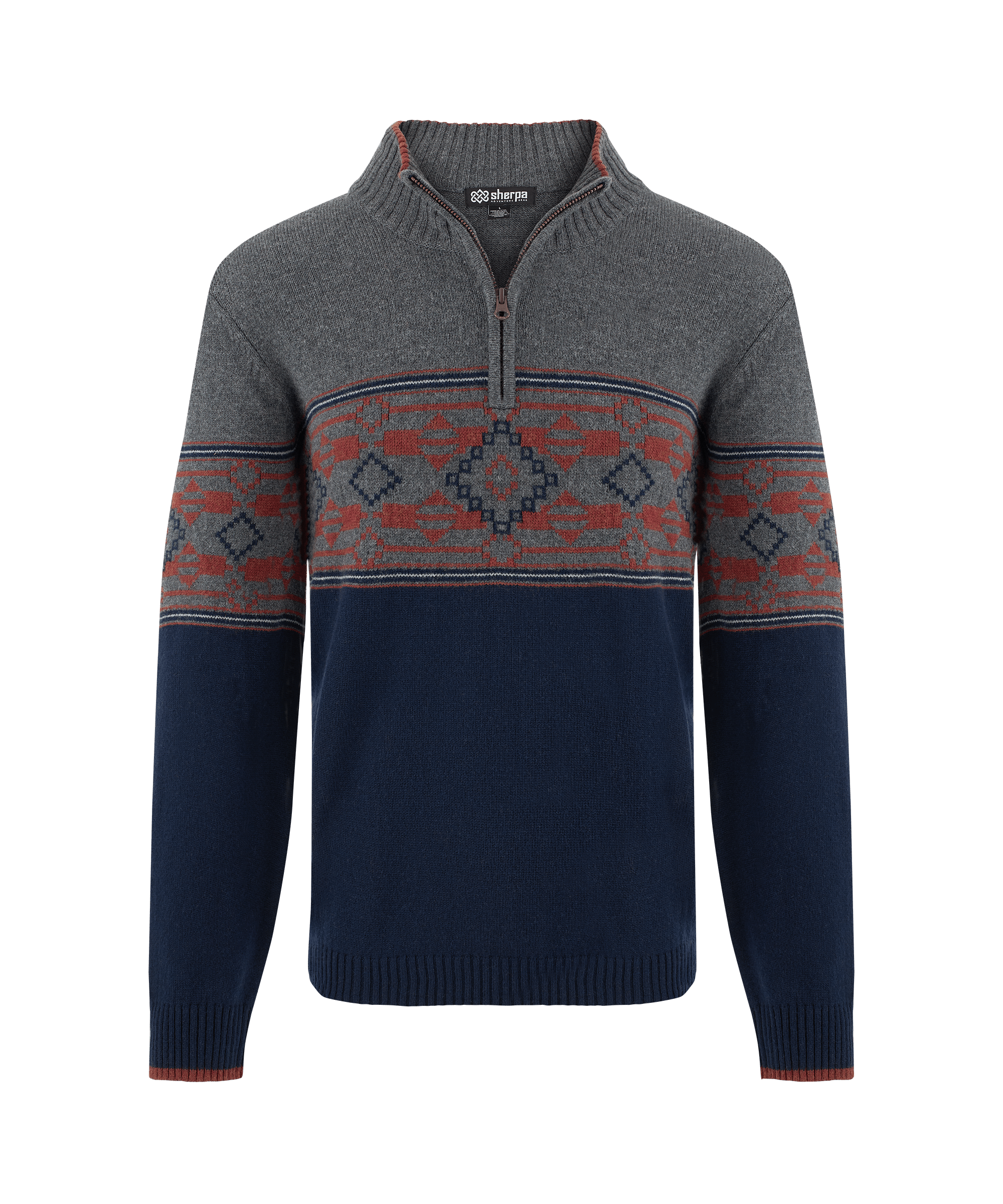 Tej Eco Pullover mit Viertelreißverschluss - Rathee Blue