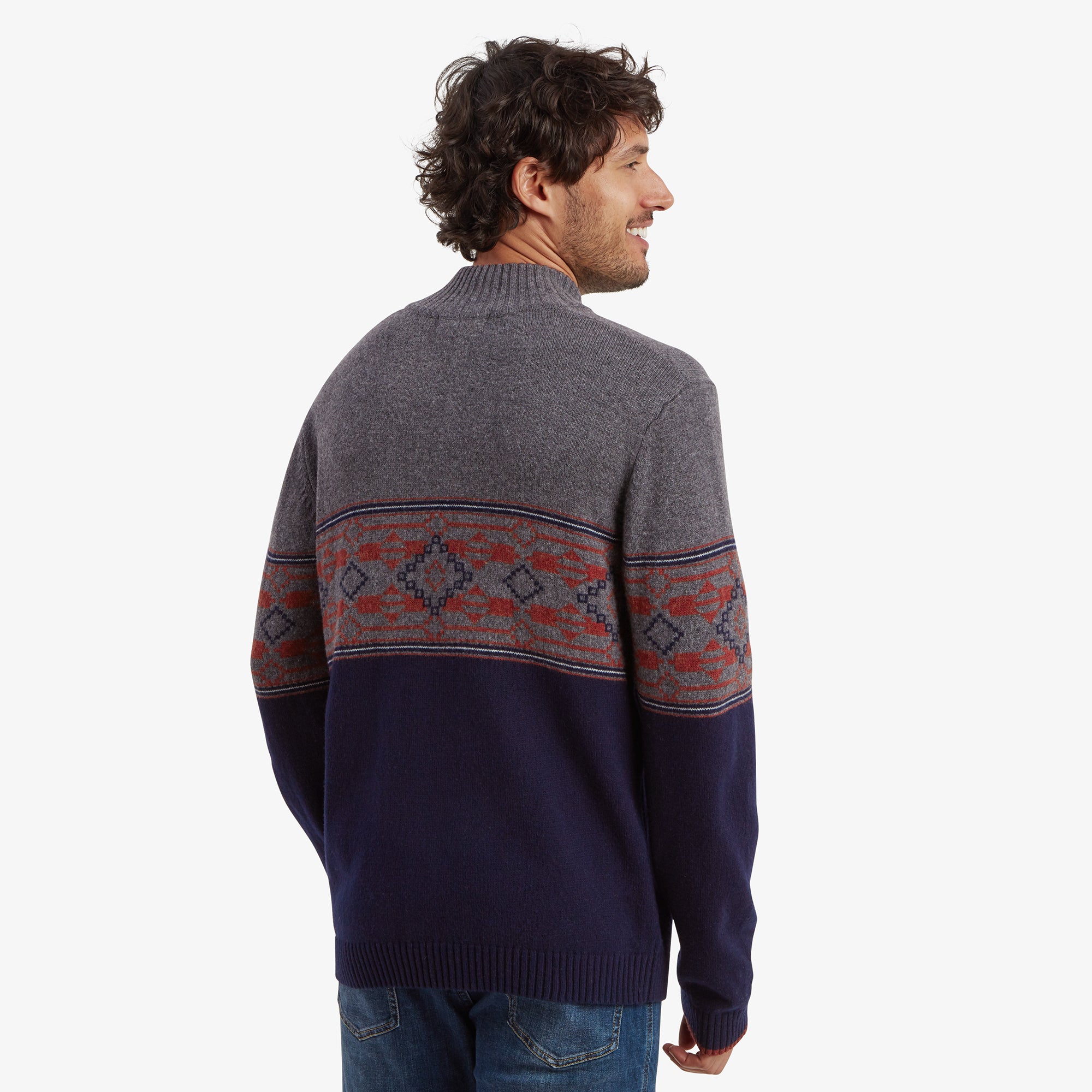 Tej Eco Quarter Zip Sweater - Rathee Blue