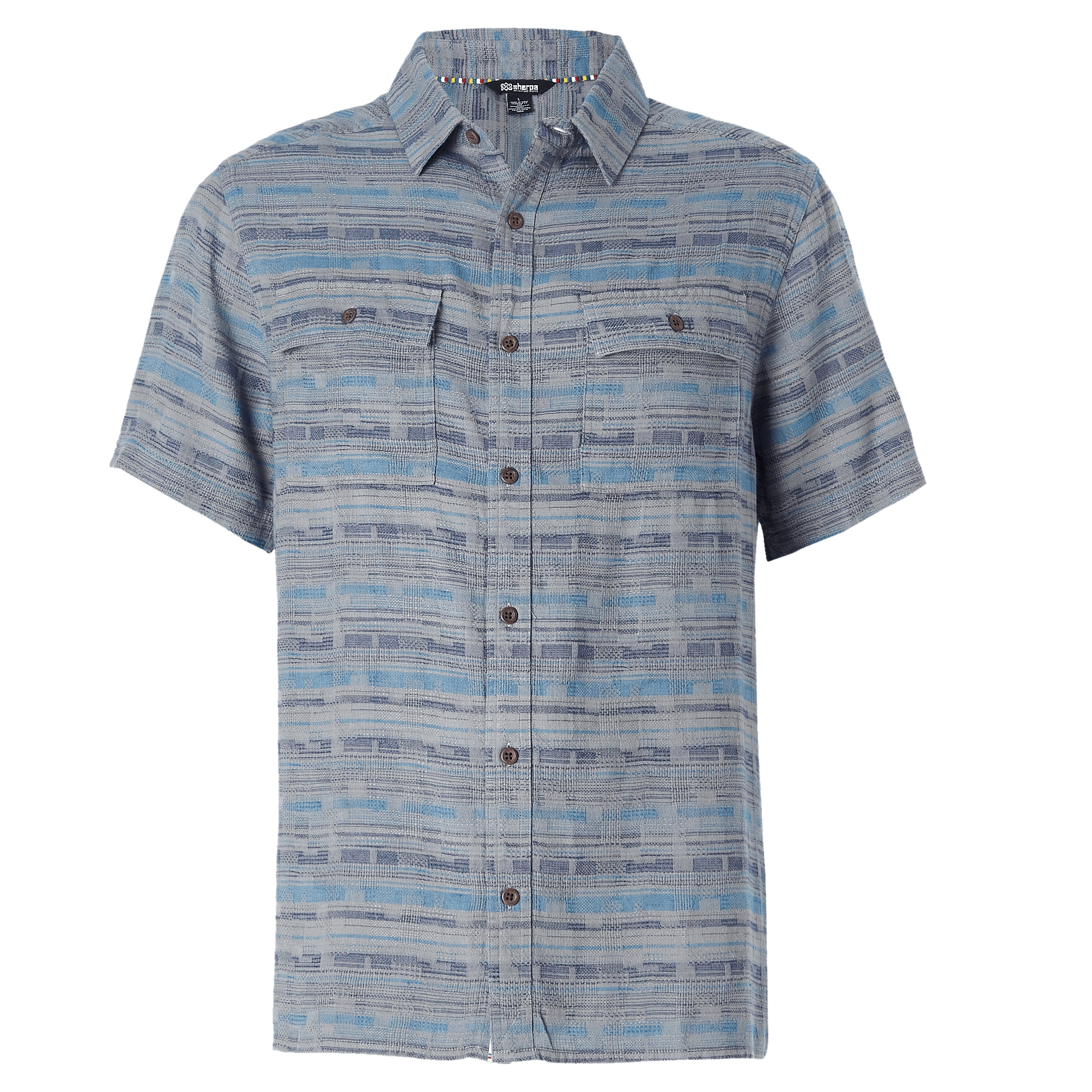 Tharu Journey Short Sleeve Shirt - Neelo Blue Blocks