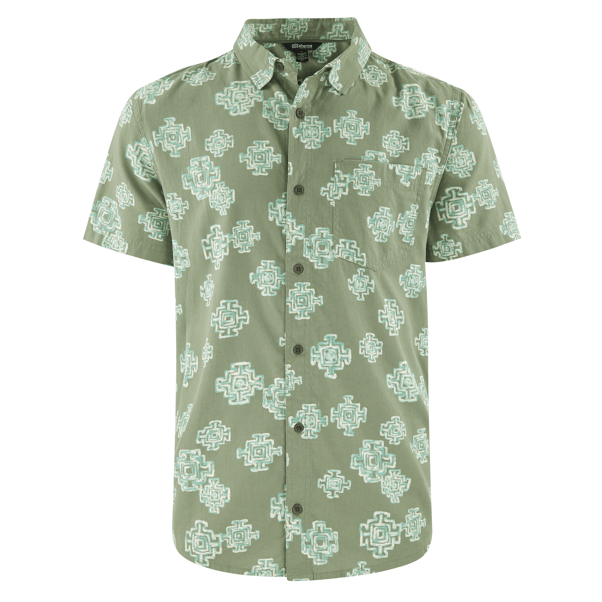 Tharu Stride Short Sleeve Shirt - Thyme Mandala