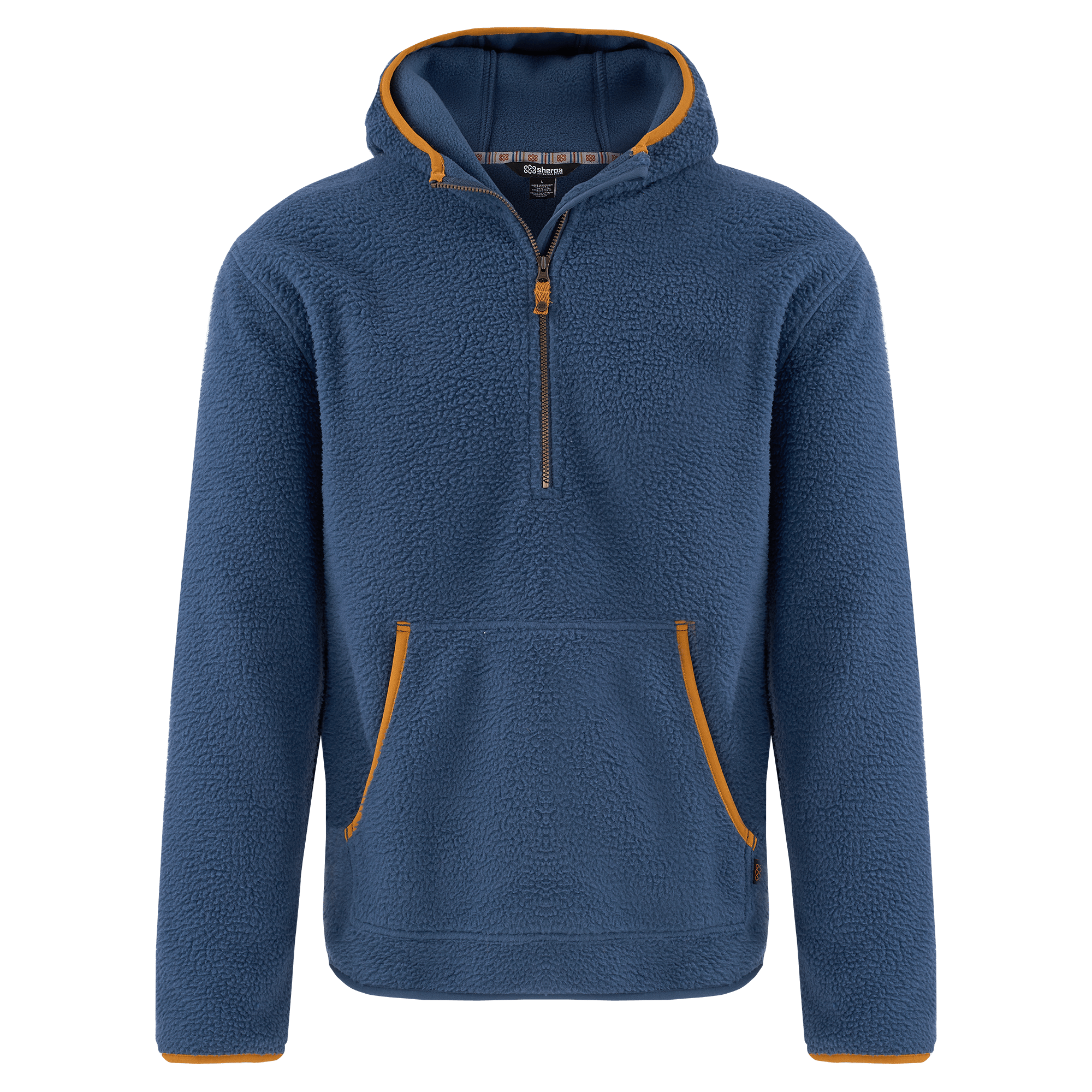 Uddesya Öko-Kapuzenpullover mit Viertelreißverschluss - Neelo Blue