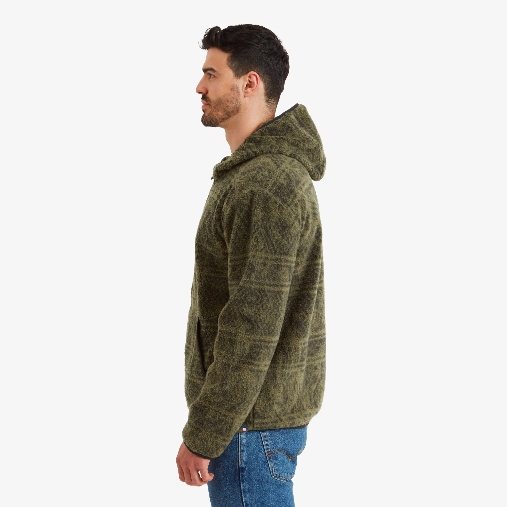 Uddesya Eco Kapuzenpullover mit Viertelreißverschluss - Evergreen Topo