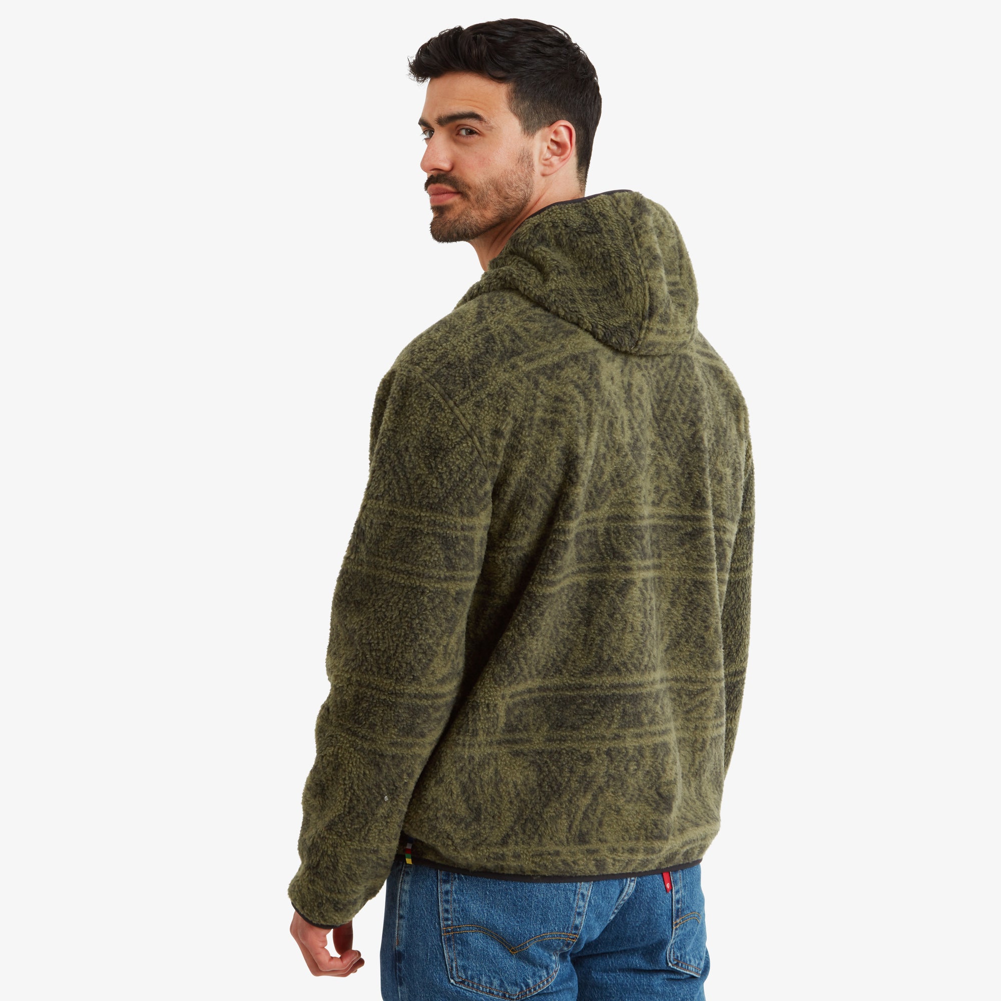 Uddesya Eco Kapuzenpullover mit Viertelreißverschluss - Evergreen Topo