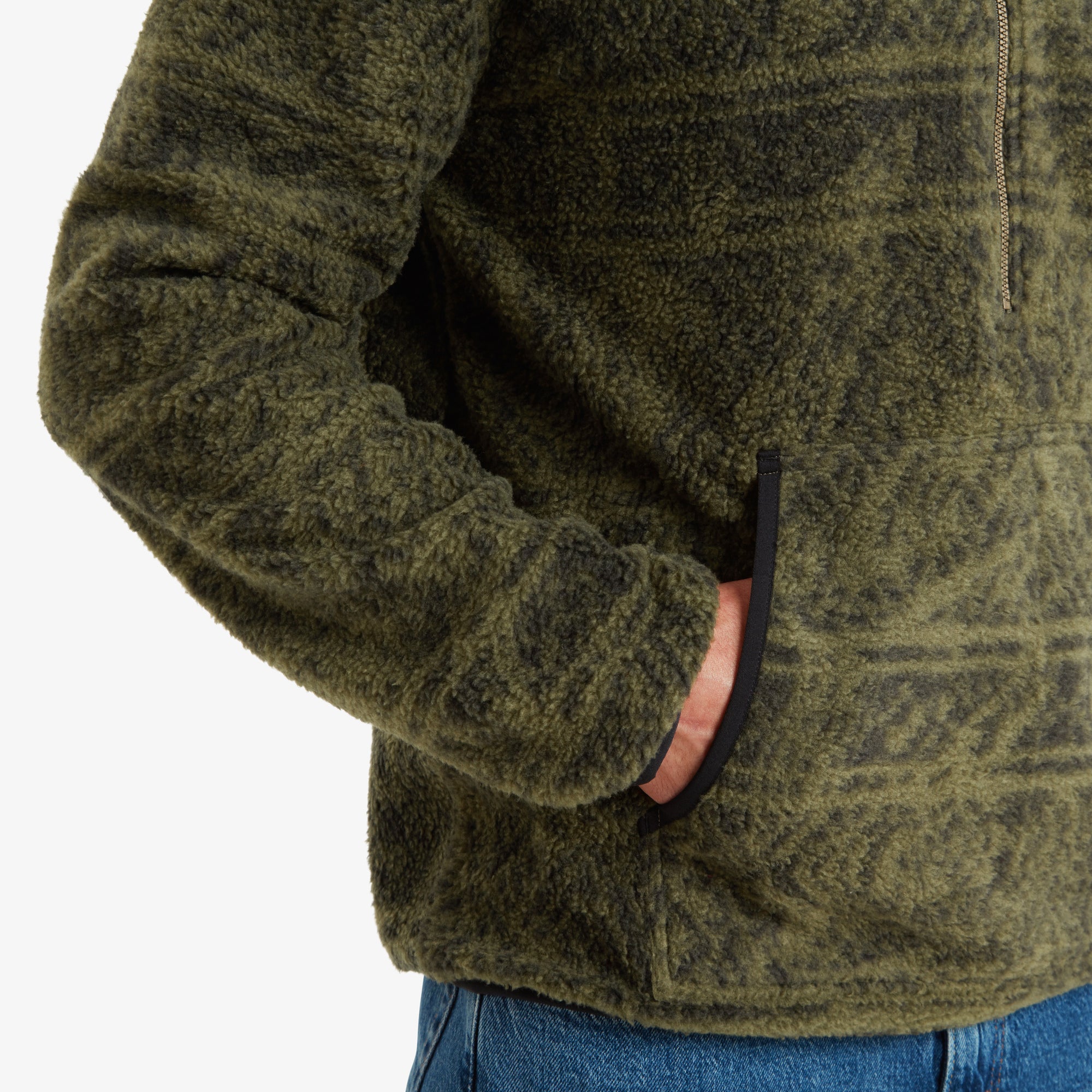 Uddesya Eco Kapuzenpullover mit Viertelreißverschluss - Evergreen Topo