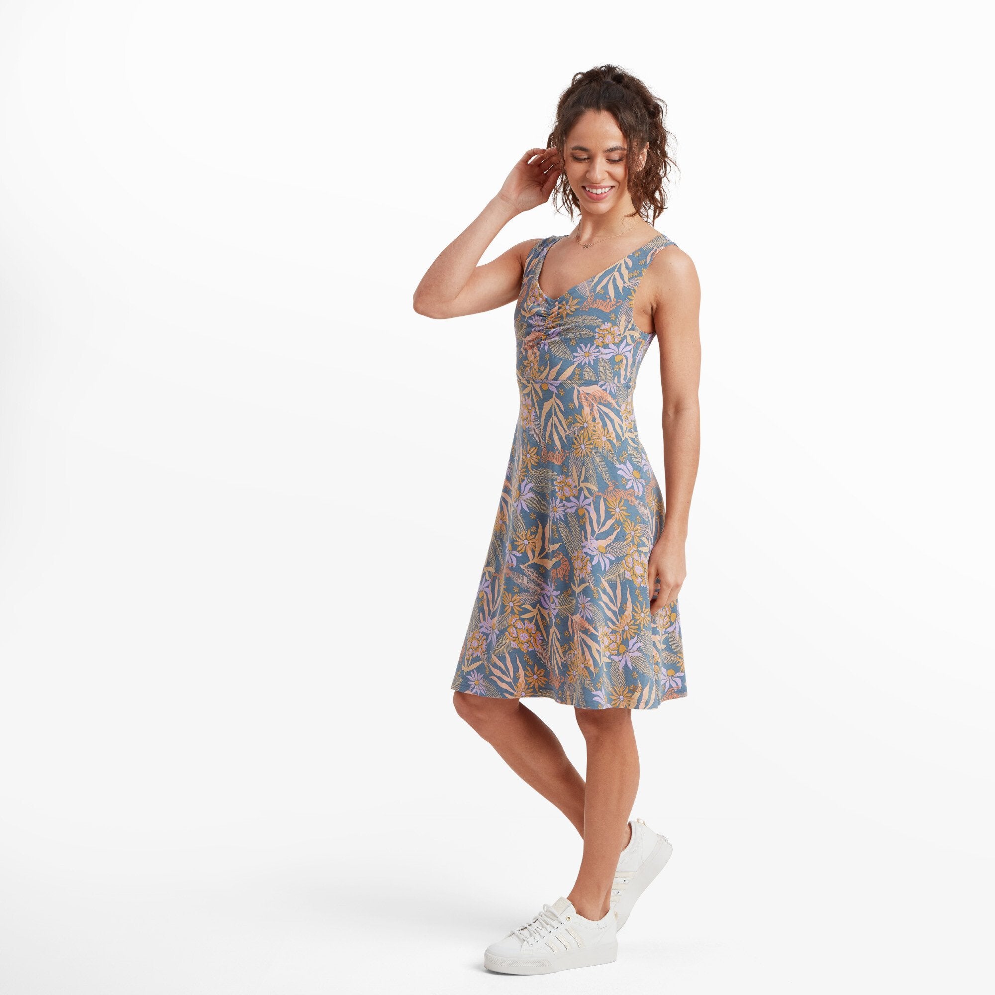 Neha Empire Dress - Haze Tiger Floral