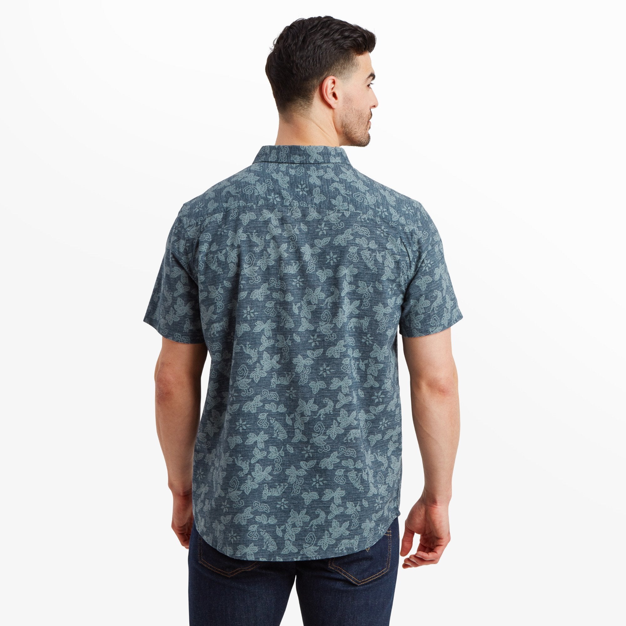 Tiger Floral Short Sleeve Shirt - Neelo Blue