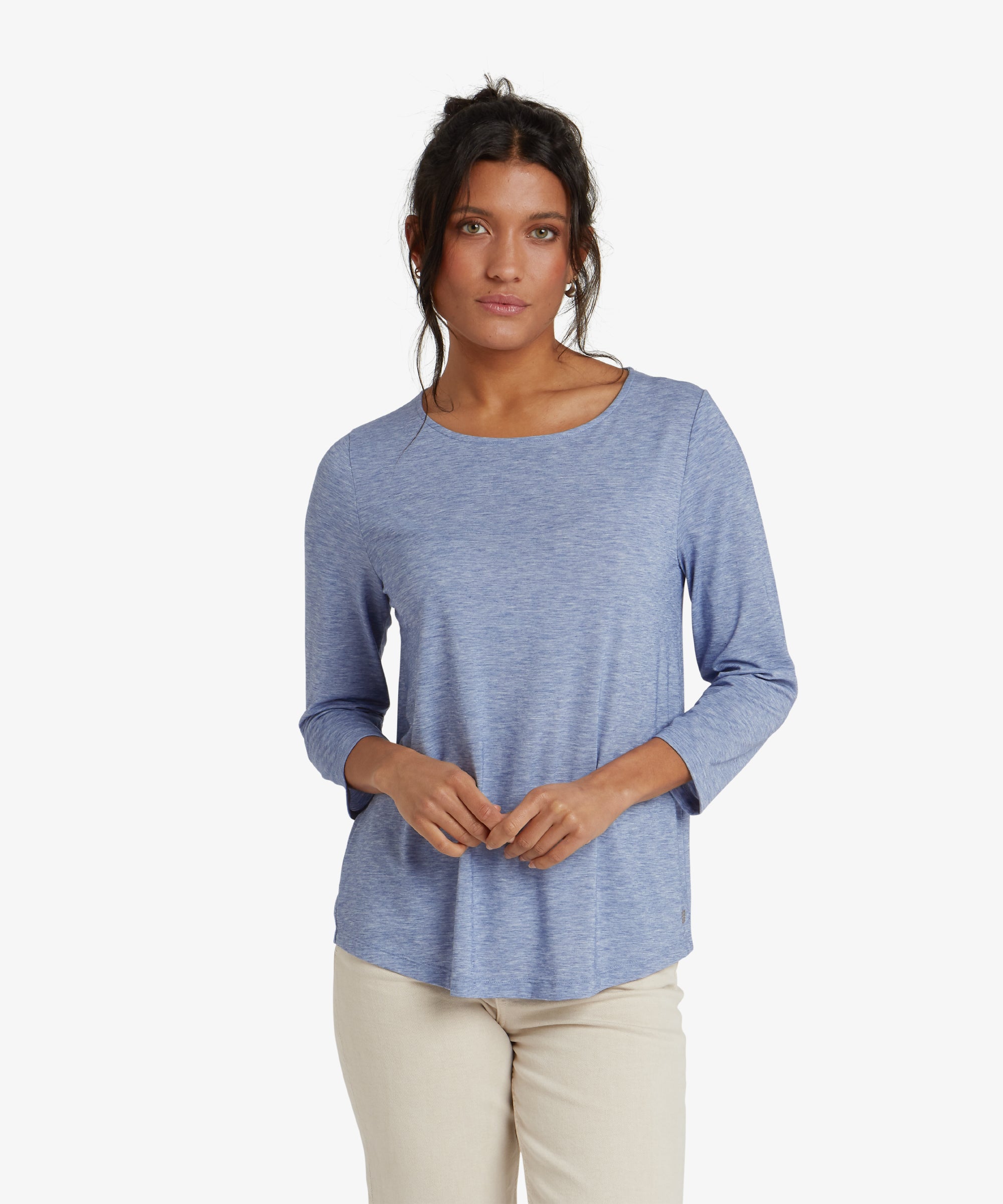 Asha 3/4 Sleeve Top - Seaport Blue