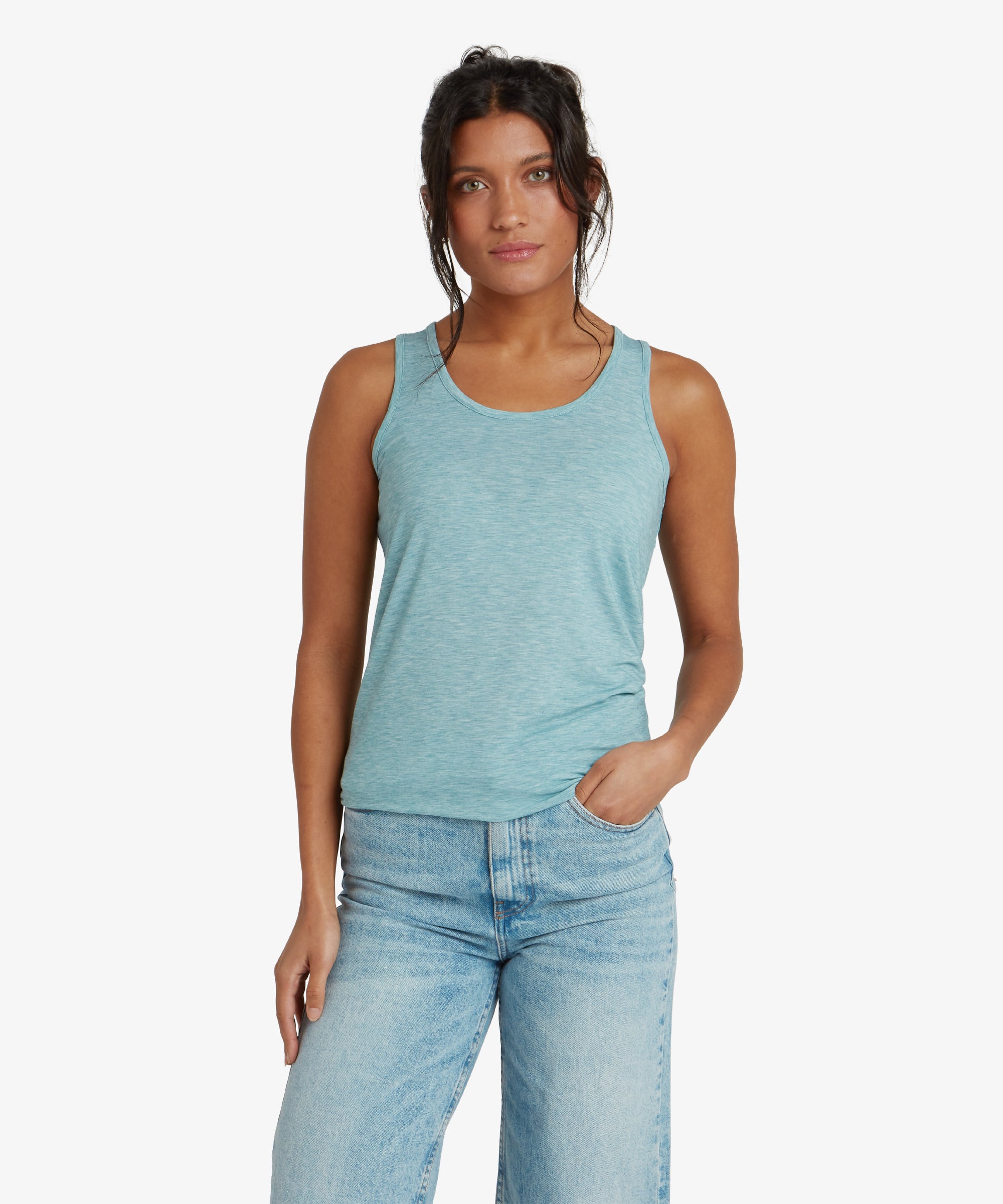 Sherpa Adventure Gear Asha Tank in Blue, from the back