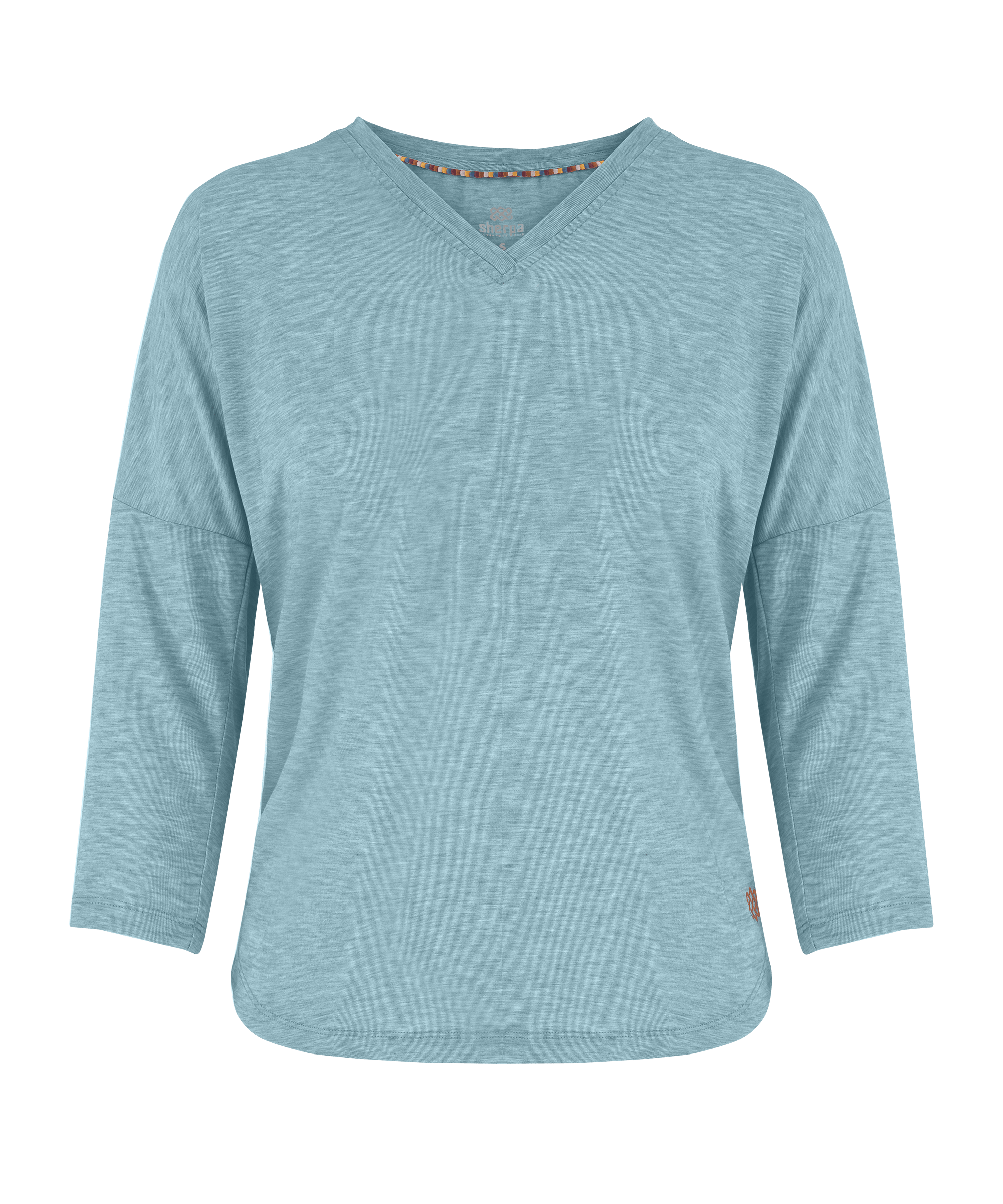 Sherpa Adventure Gear Asha V-Neck 3/4 Sleeve Top in Blue