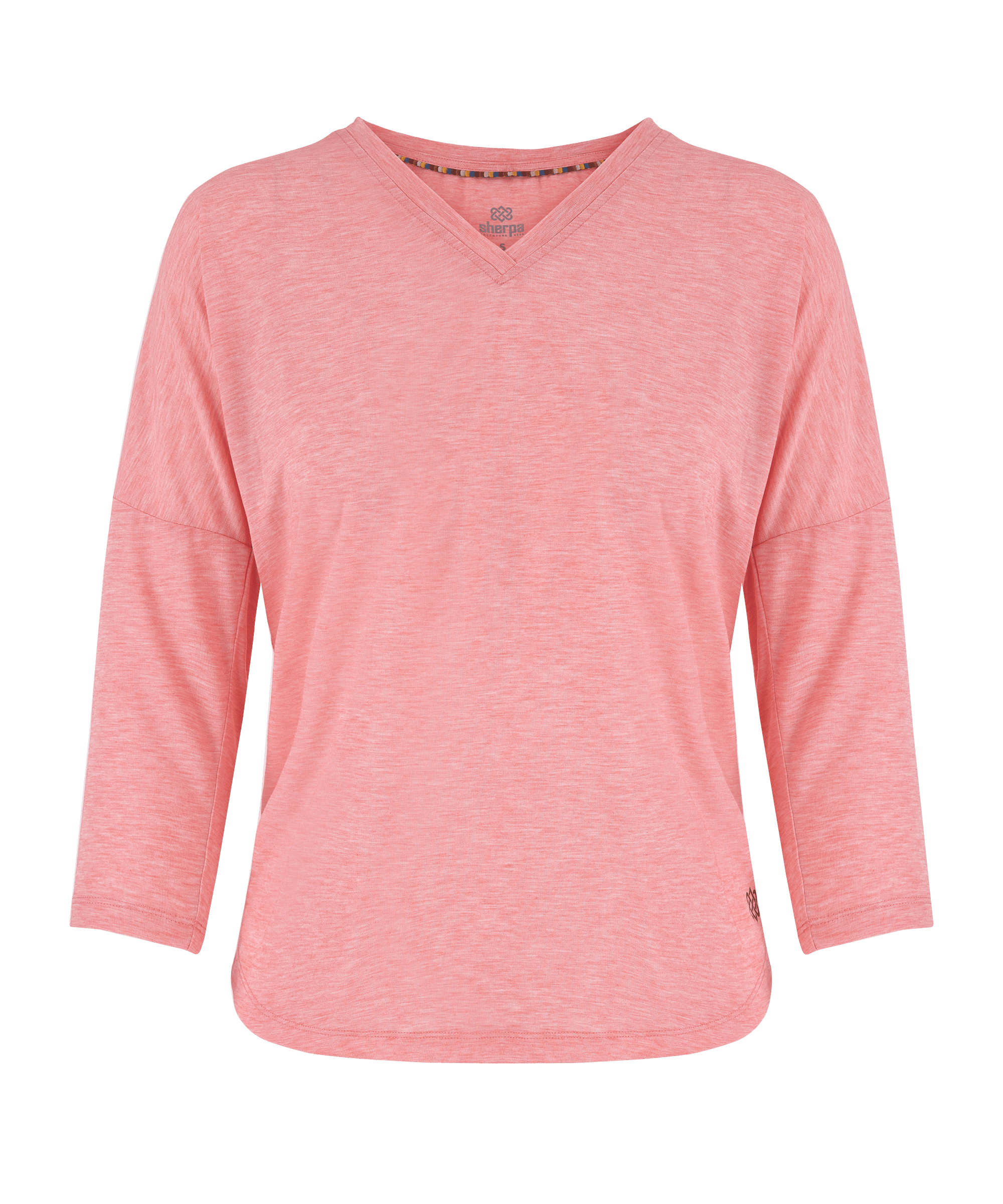 Asha V-Ausschnitt 3/4 Ärmel Top - Sorbet