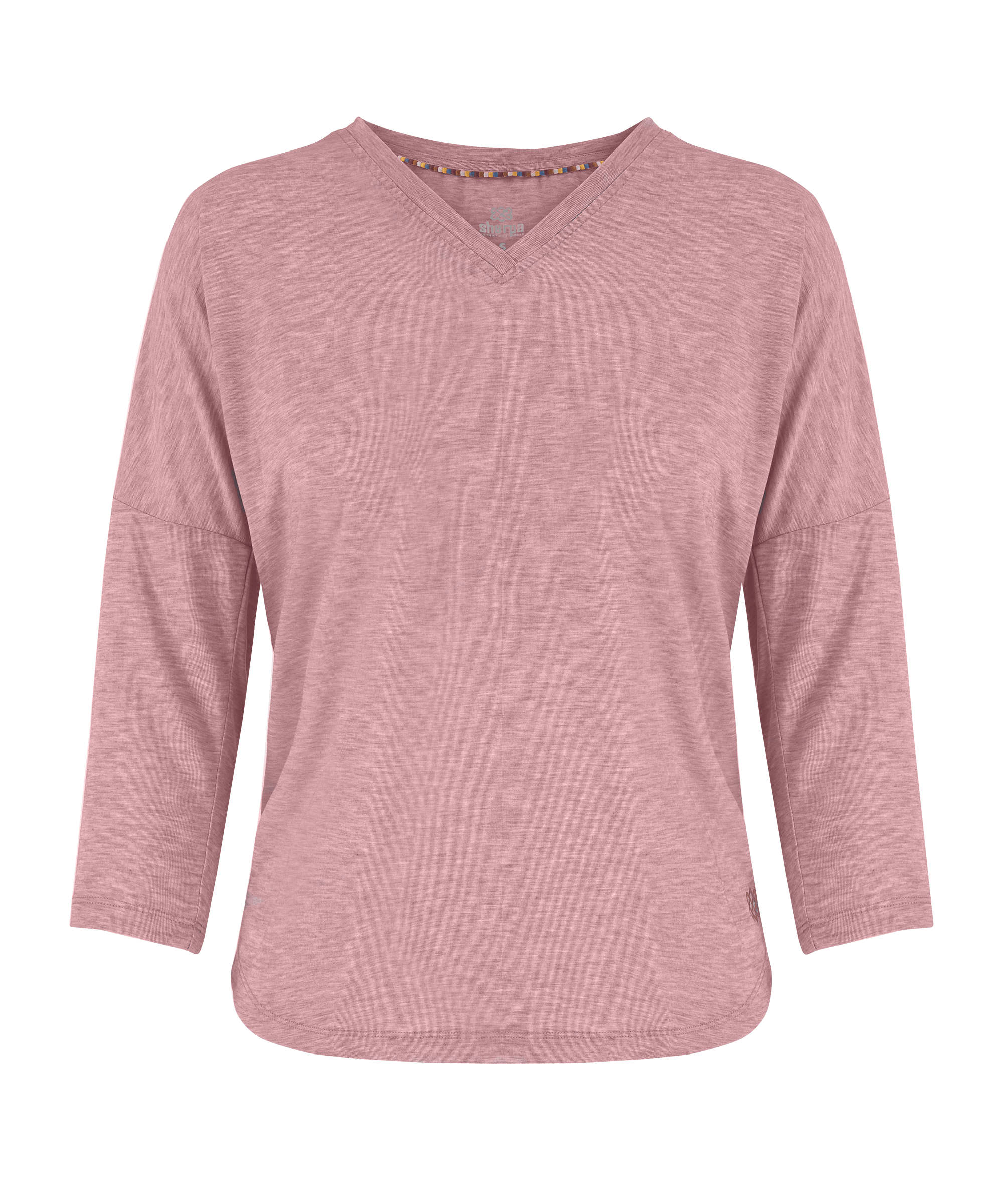 Asha V-Neck 3/4 Sleeve Top - Mineral Red