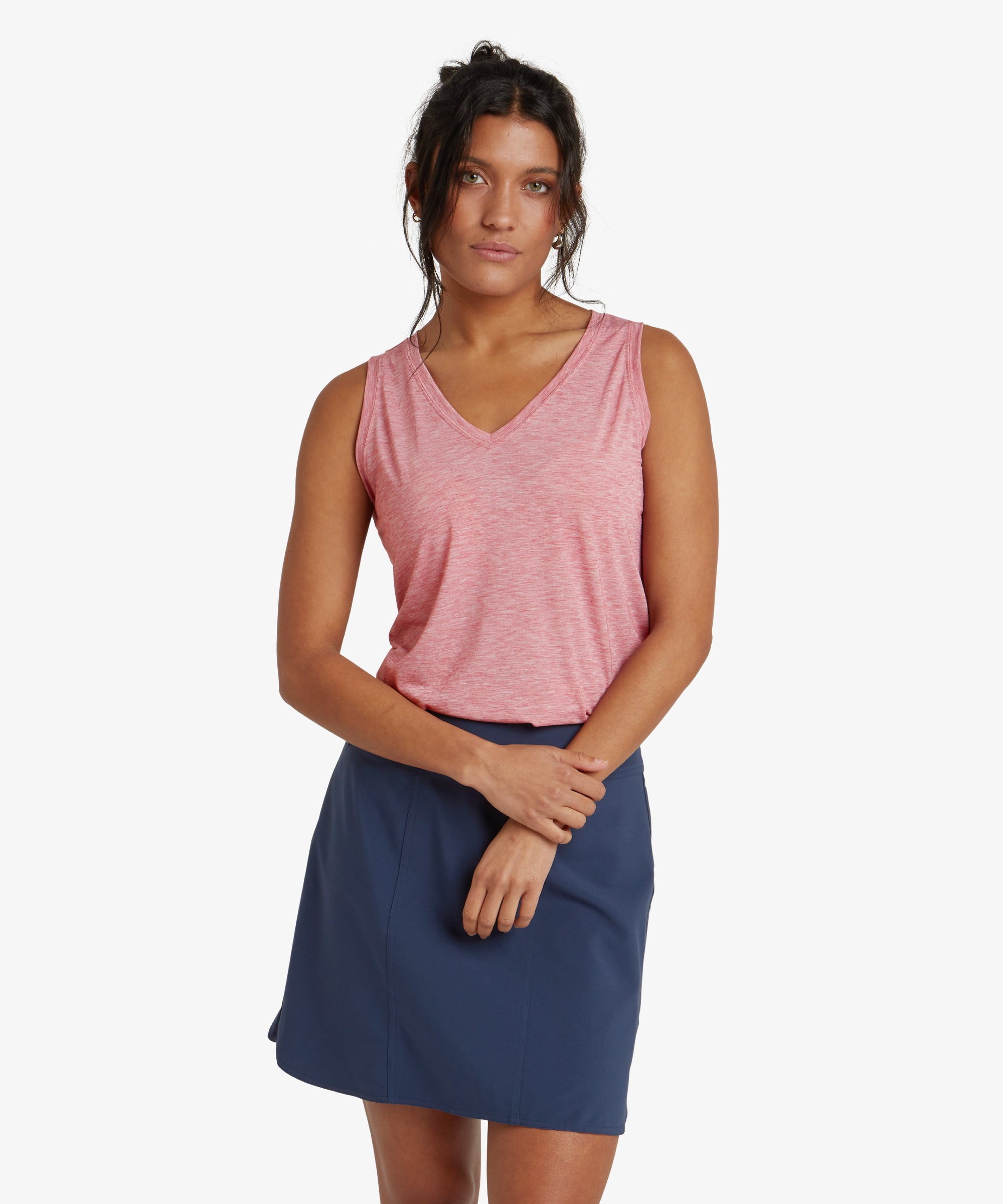 Asha Tanktop mit V-Ausschnitt - Mineralrot