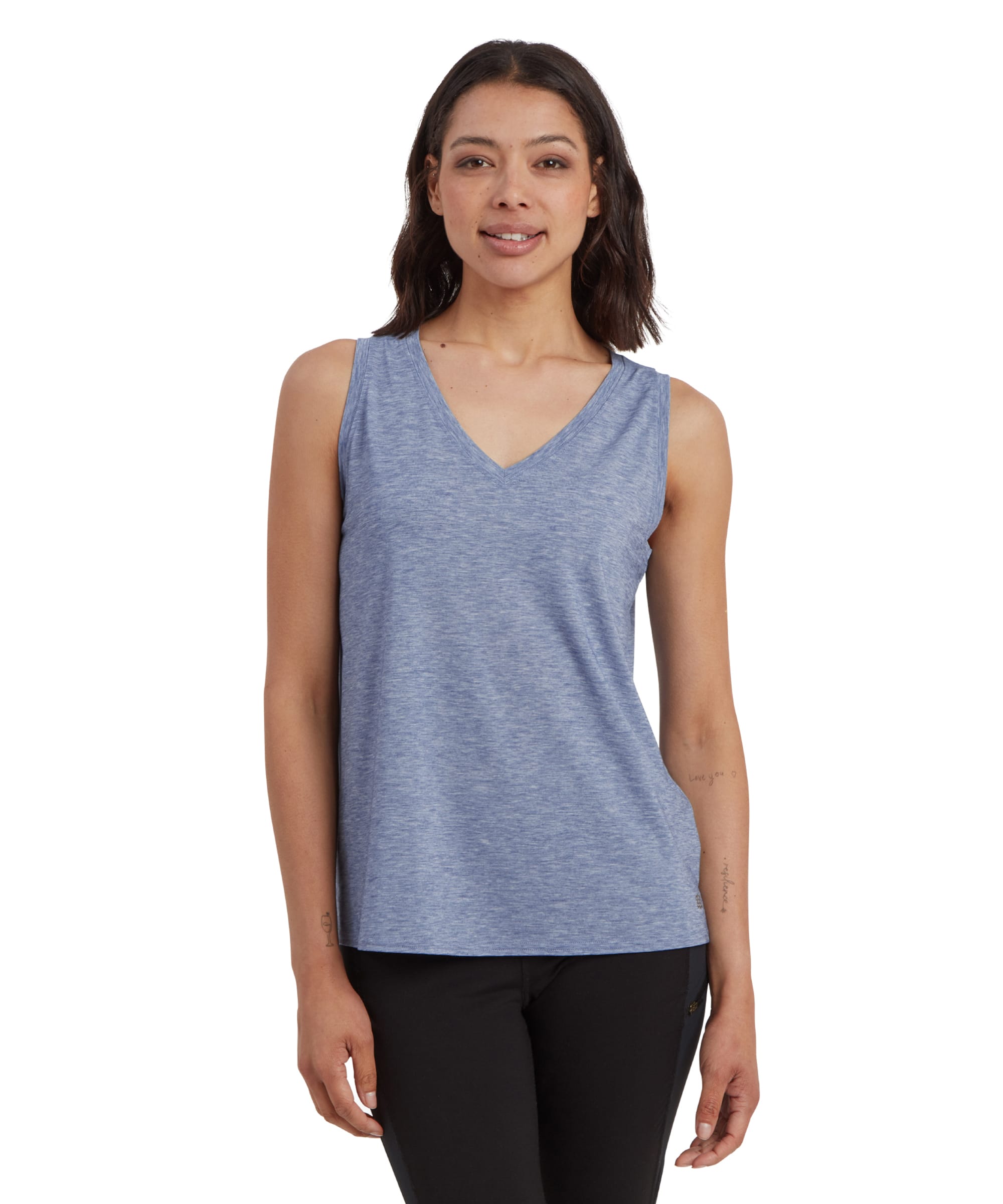 Asha V-Neck Tank Top - Seaport Blue