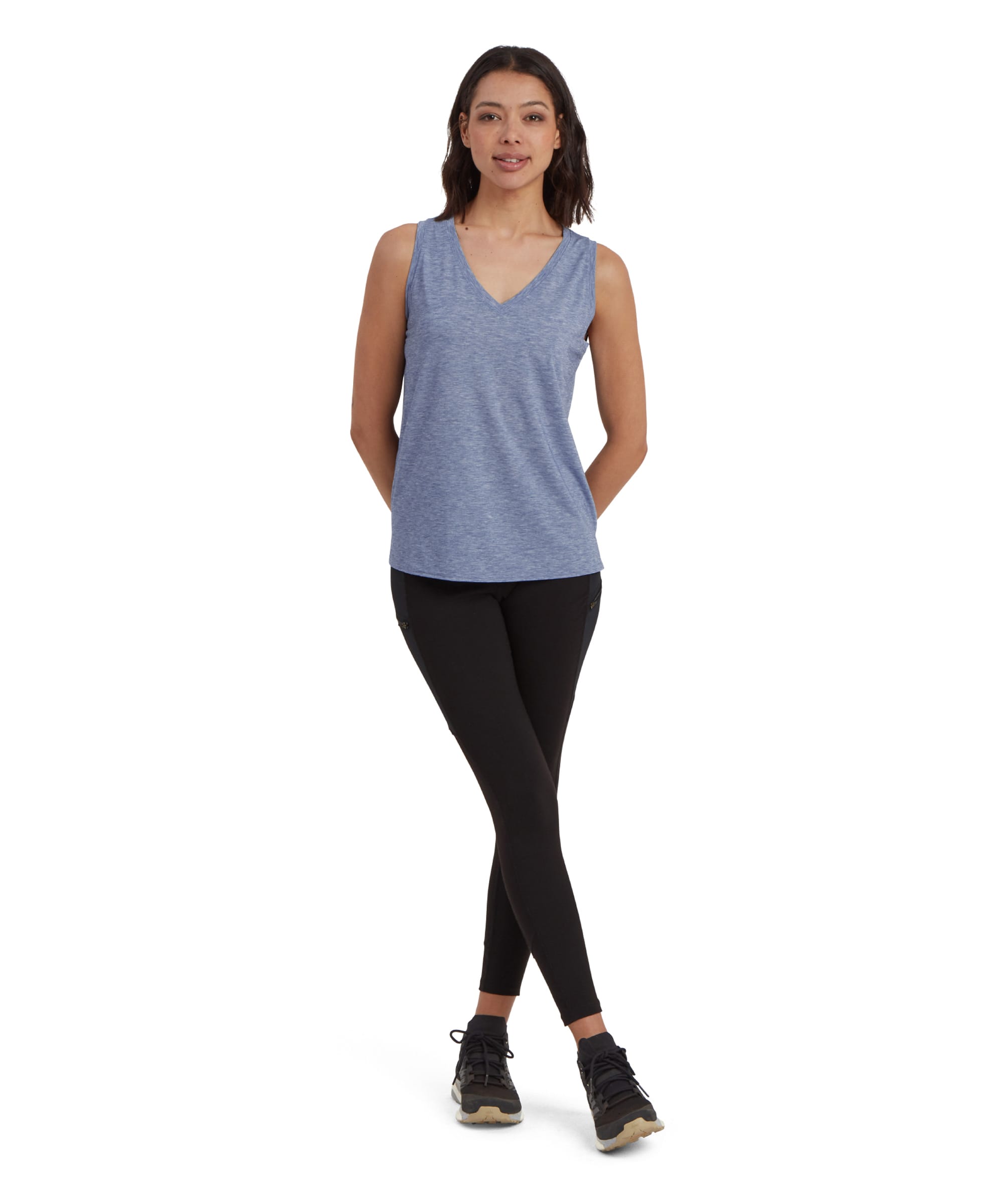 Asha V-Neck Tank Top - Seaport Blue