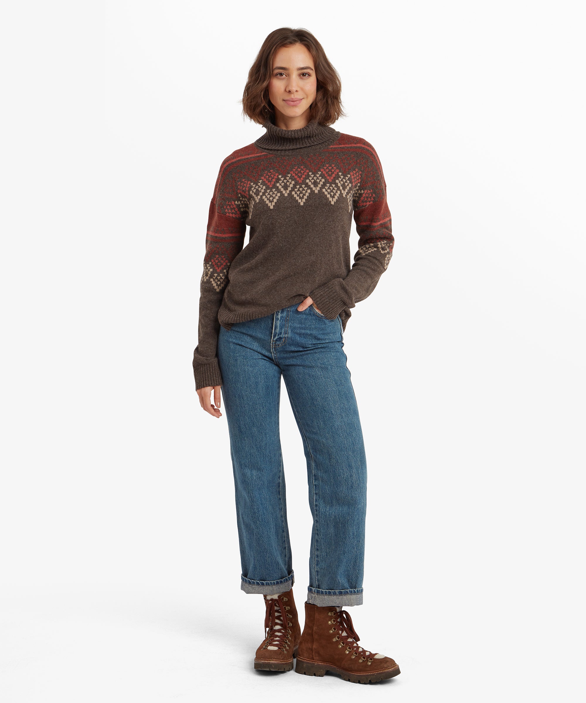 Azha Roll Neck Sweater - Cappuccino