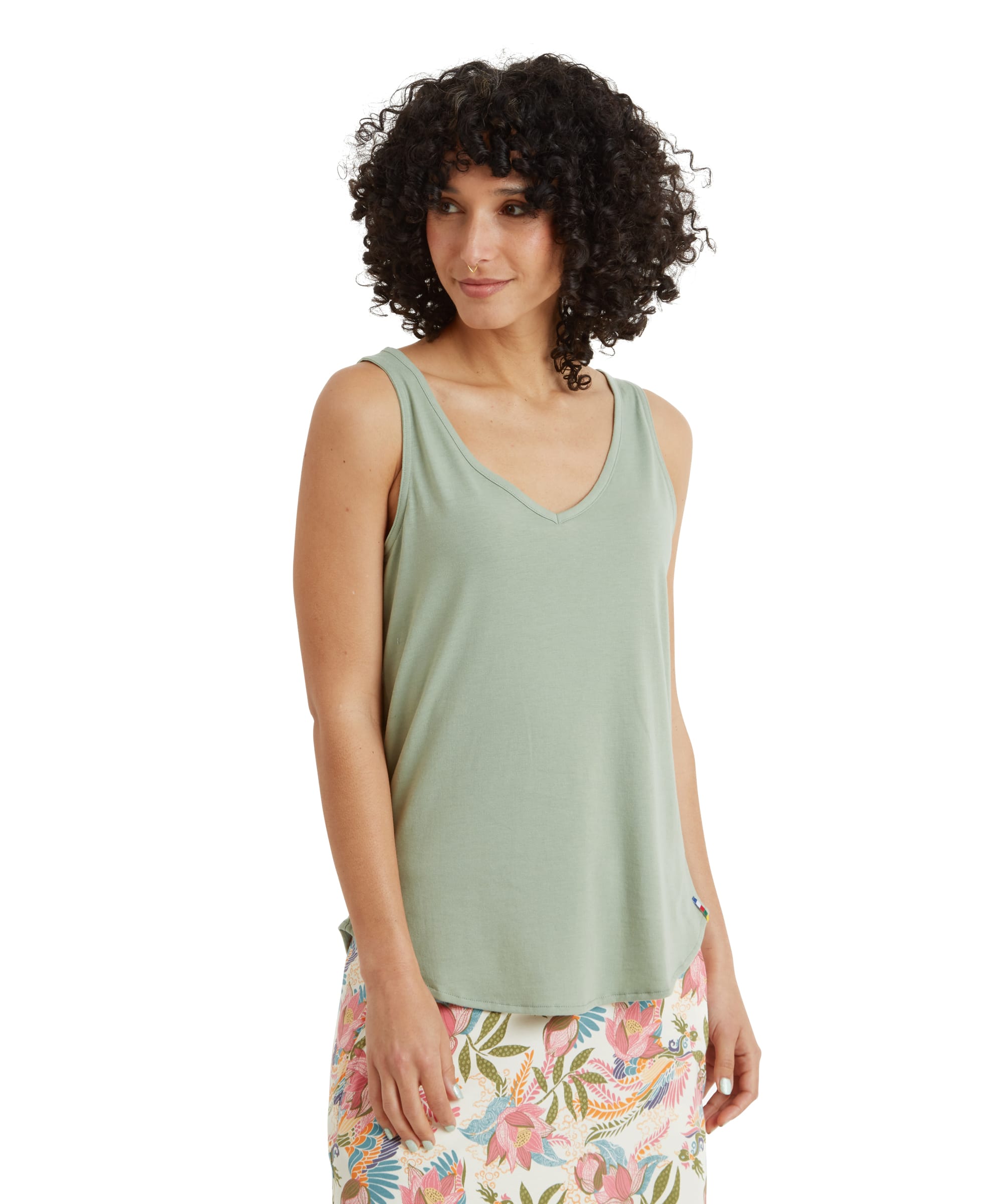 Bali V-Neck Tank Top - Celery