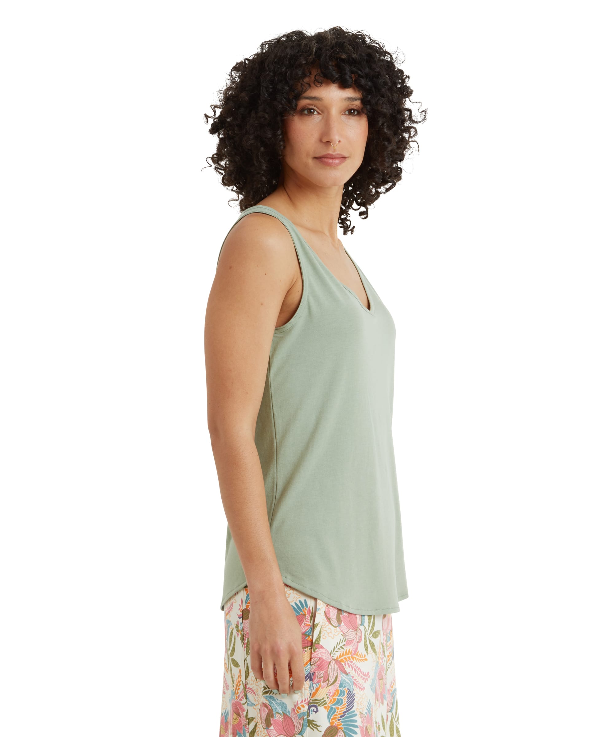 Bali V-Neck Tank Top - Celery