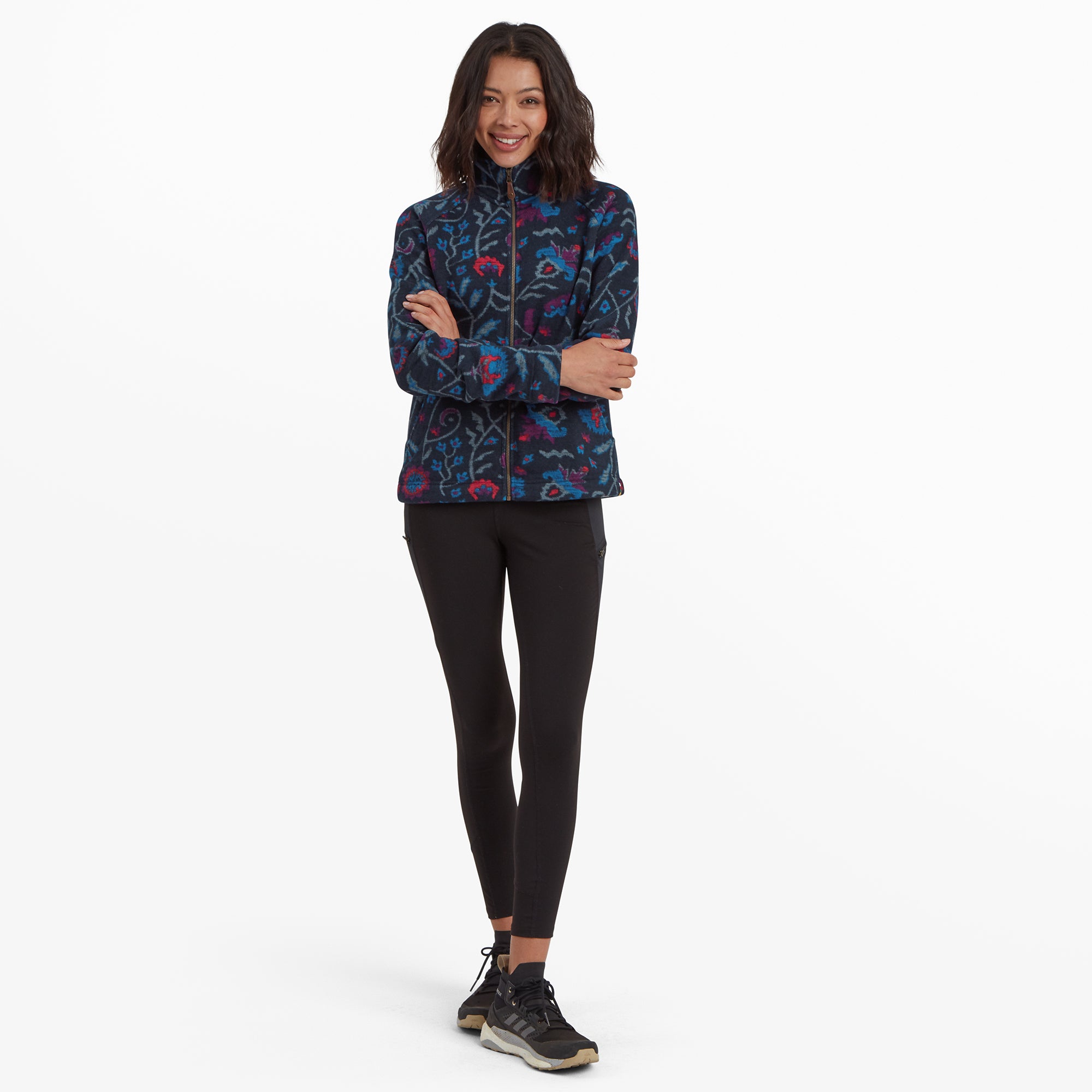 Bhutan Full Zip Jacket - Rathee Blue Floral