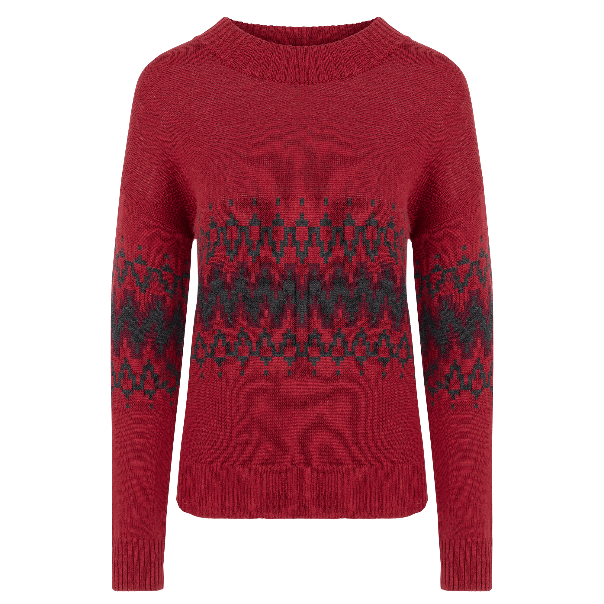 Devaki Eco Crew Sweater - Crimson