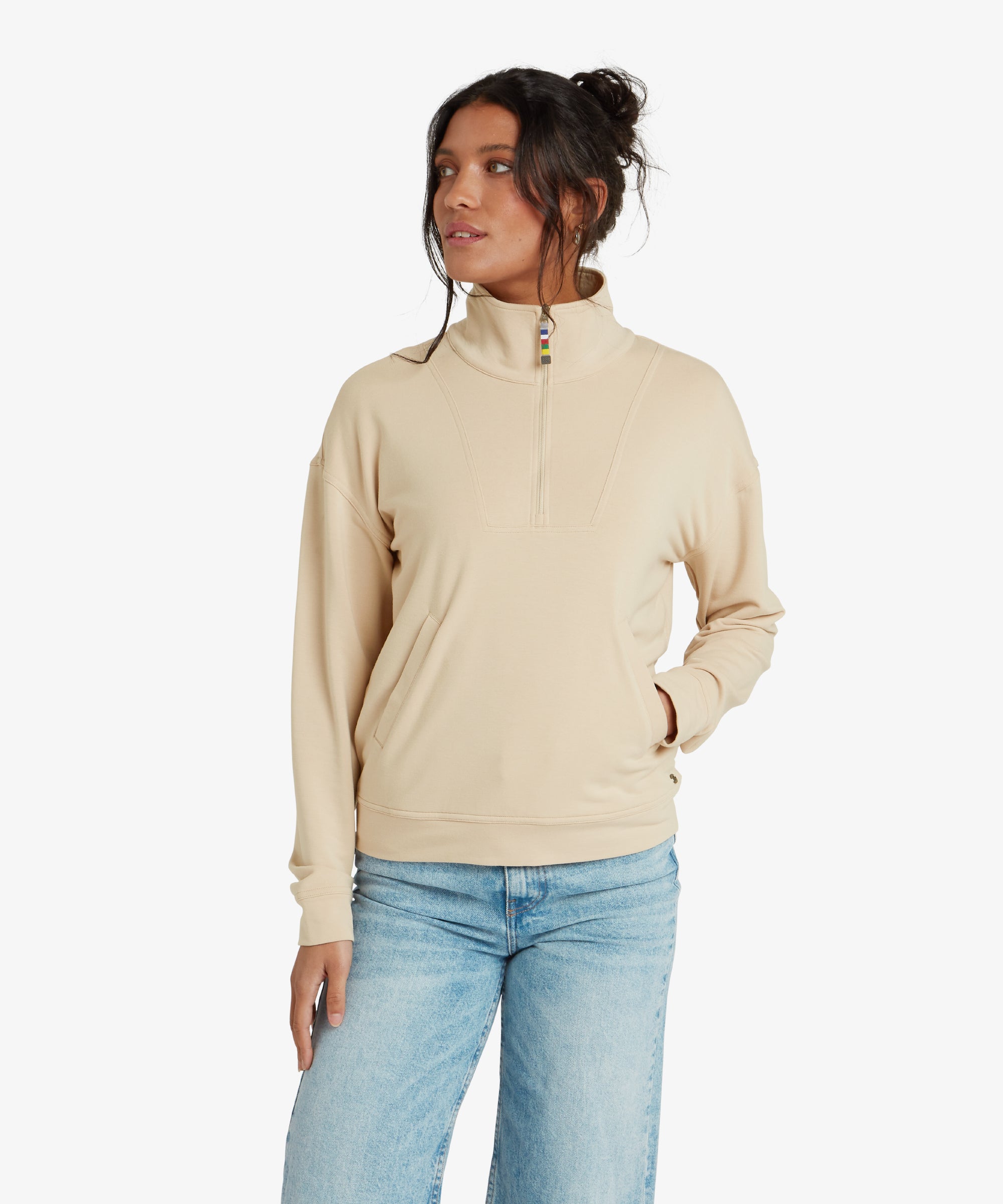 Dhyan Quarter Zip - Cream